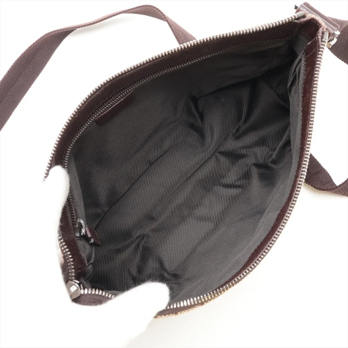 GG Canvas 114273 Canvas Shoulder Bag Beige x Brown — view 6