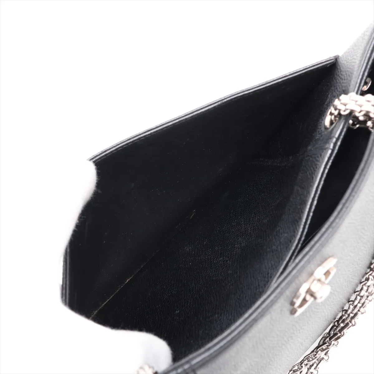 Coco Mark Caviar Skin Chain Shoulder Bag, Black with Silver Hardware, 6270460, Series 6 — view 10
