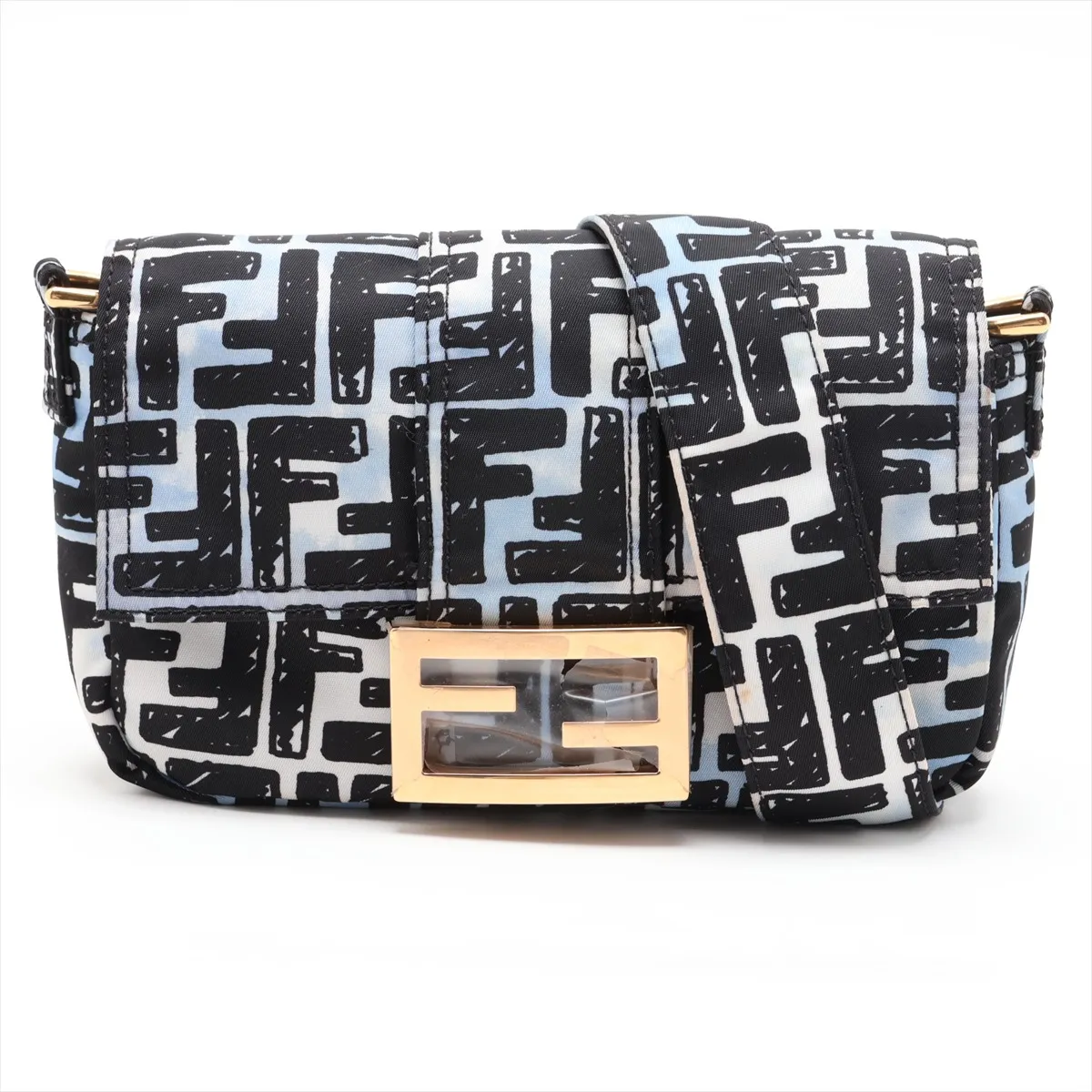 Zucca Mamma Bucket 8BR784 Nylon 2-Way Shoulder Bag Blue x Black