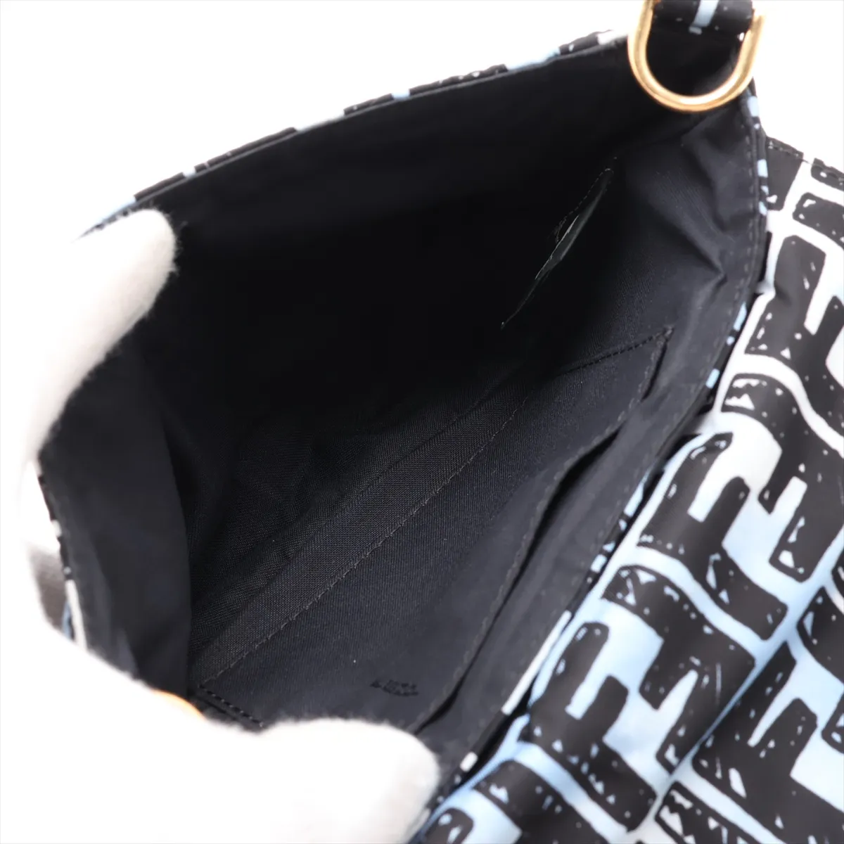 Zucca Mamma Bucket 8BR784 Nylon 2-Way Shoulder Bag Blue x Black — view 7