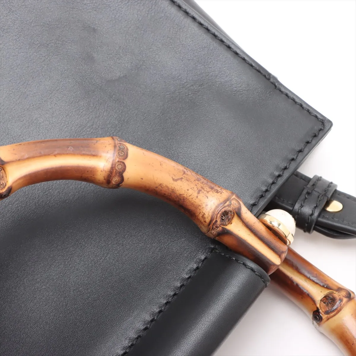 Bamboo Nimfair Leather 2WAY Handbag Black 453767 — view 13