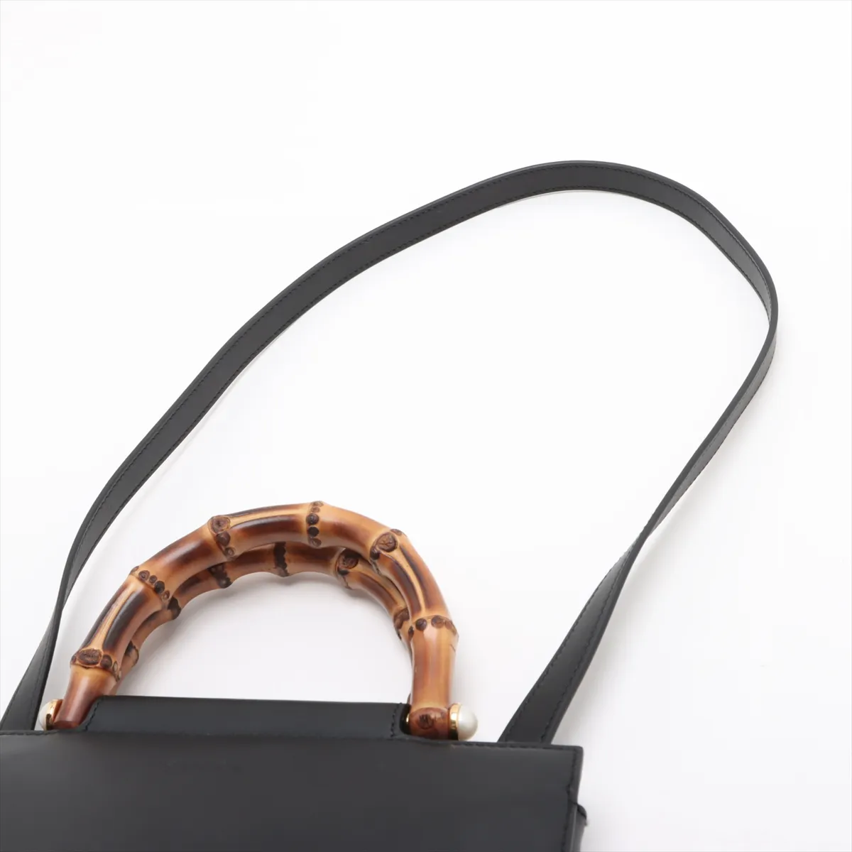 Bamboo Nimfair Leather 2WAY Handbag Black 453767 — view 7