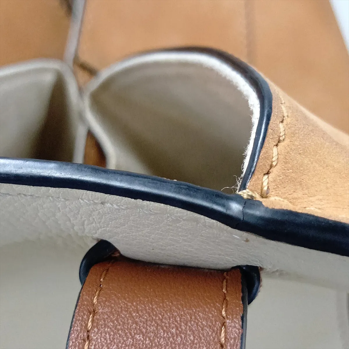 Hammock Small Leather 2-Way Handbag, Beige — view 14