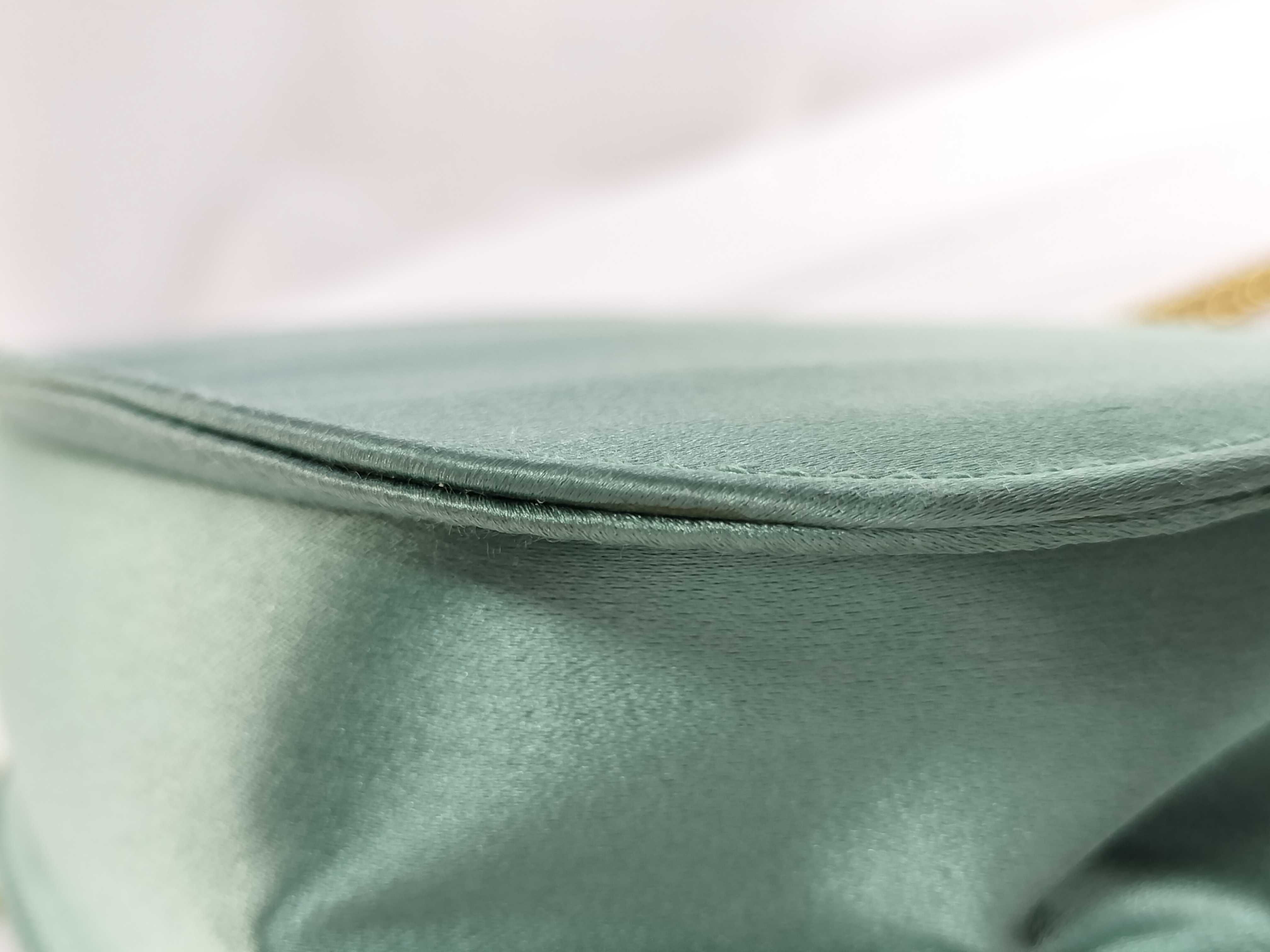 Bamboo Chain Shoulder Bag, Satin, Green Handbag — view 8