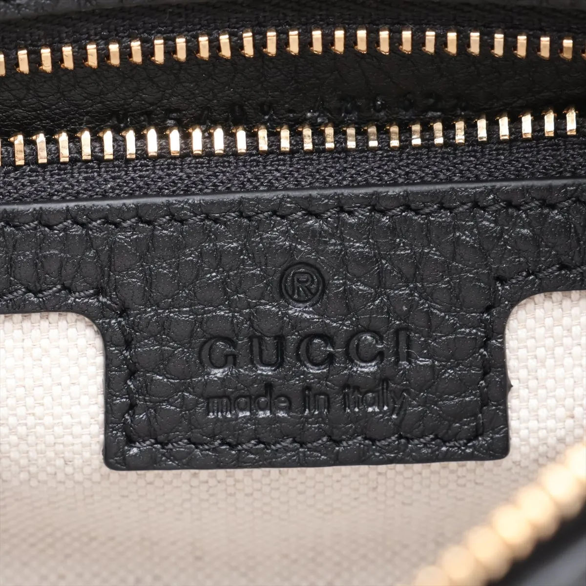 GG Emblem 815409 Leather Chain Shoulder Bag, Black — view 8