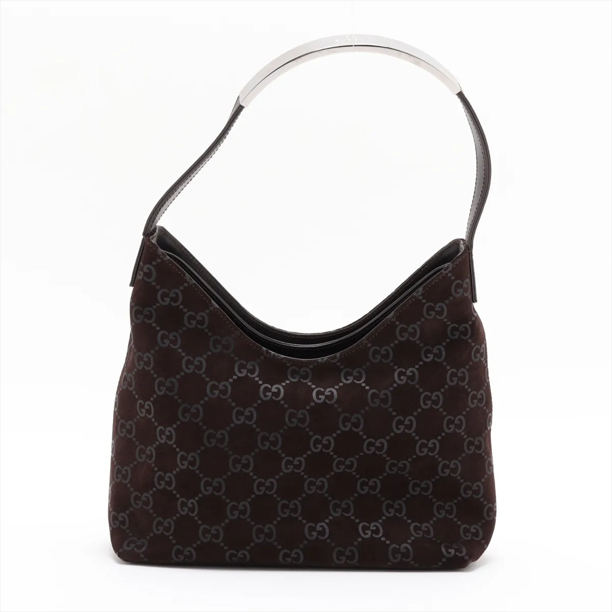 Suede and Leather Shoulder Bag, Brown