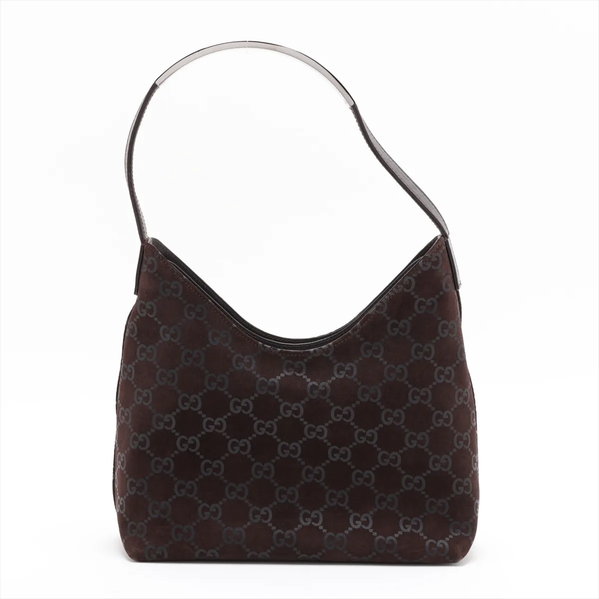Suede and Leather Shoulder Bag, Brown — view 2