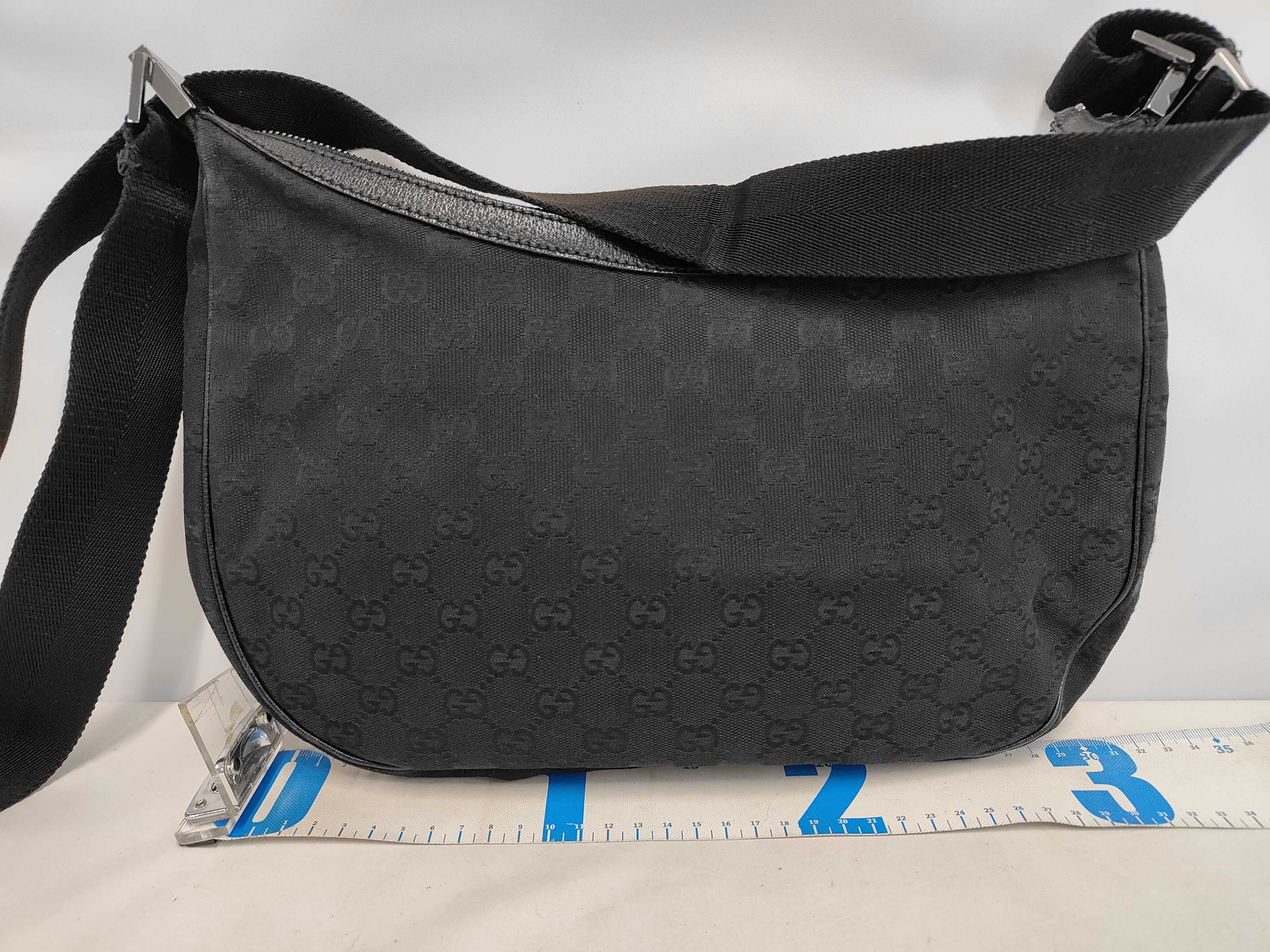 GG Canvas One-Shoulder Bag, Black, 122790 (Shoulder Bag) — view 2