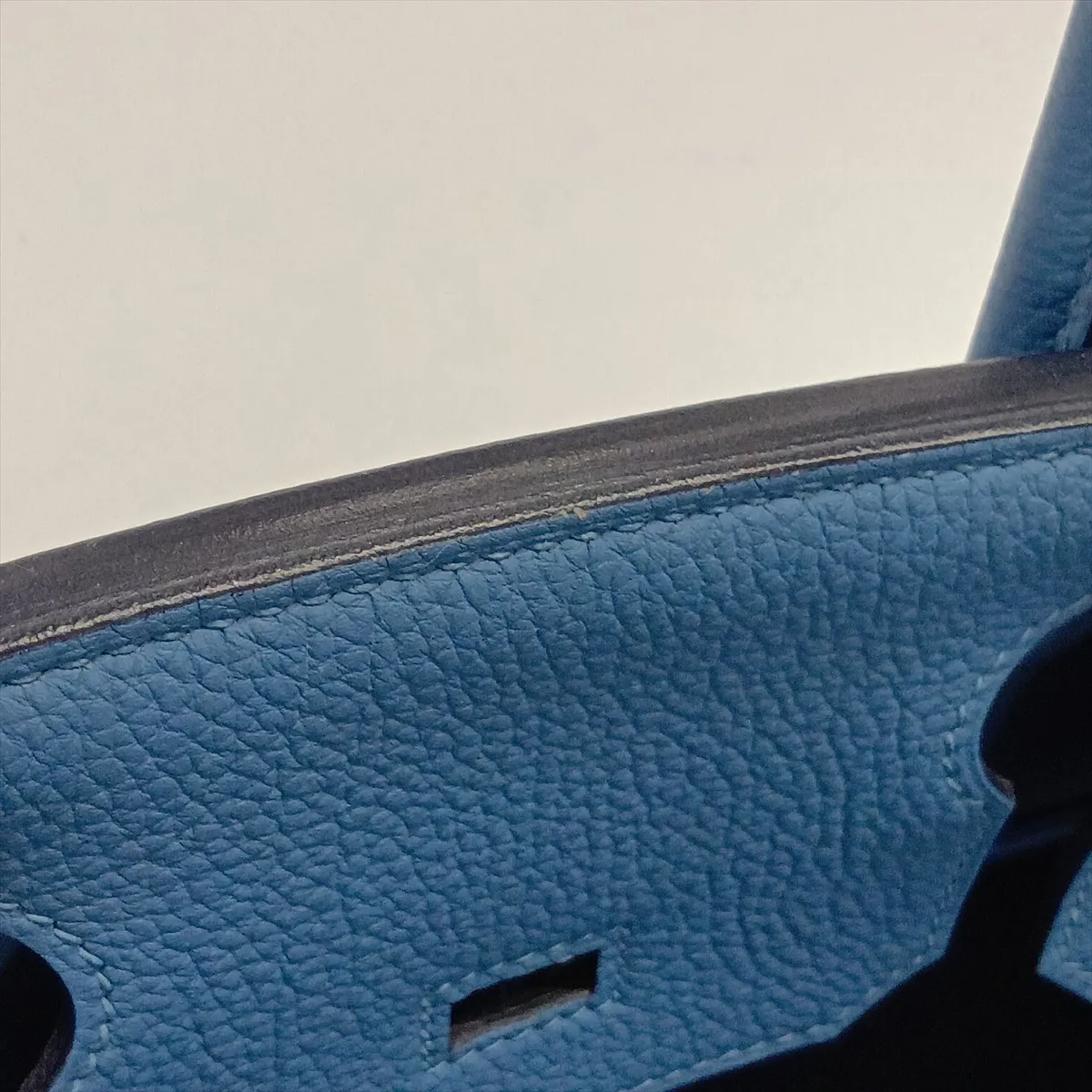 [Individually packaged] Hermes Birkin 30 Retourne Togo Azur Silver Hardware C: 2018 Clochette string torn — view 12