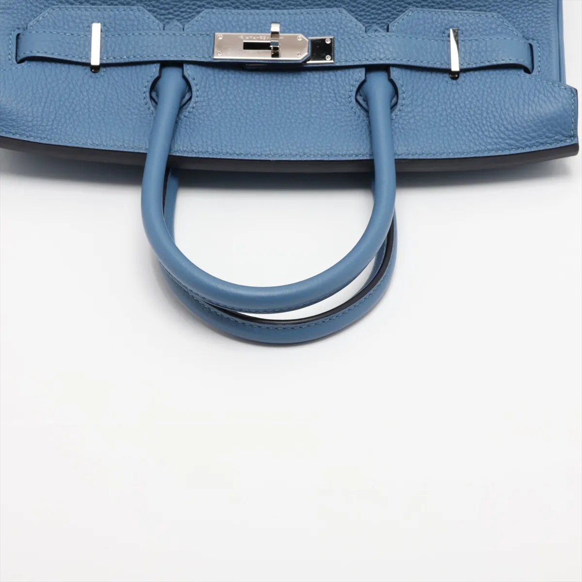 [Individually packaged] Hermes Birkin 30 Retourne Togo Azur Silver Hardware C: 2018 Clochette string torn — view 5