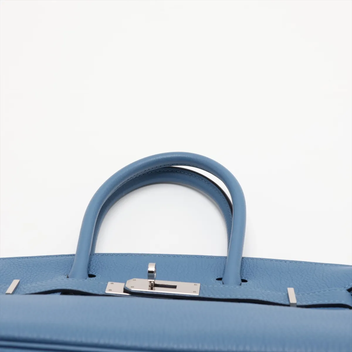 [Individually packaged] Hermes Birkin 30 Retourne Togo Azur Silver Hardware C: 2018 Clochette string torn — view 6