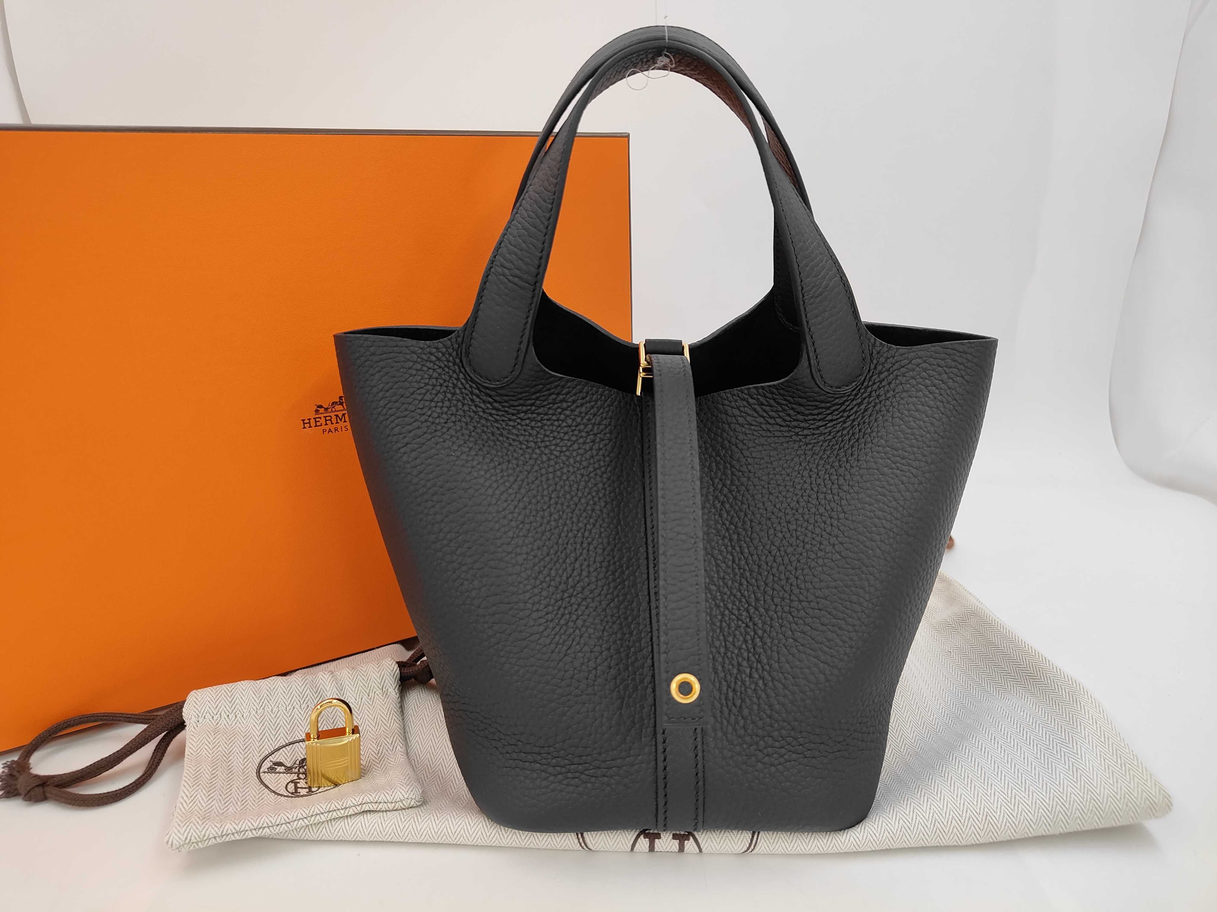 Picotin PM G stamp Noir handbag