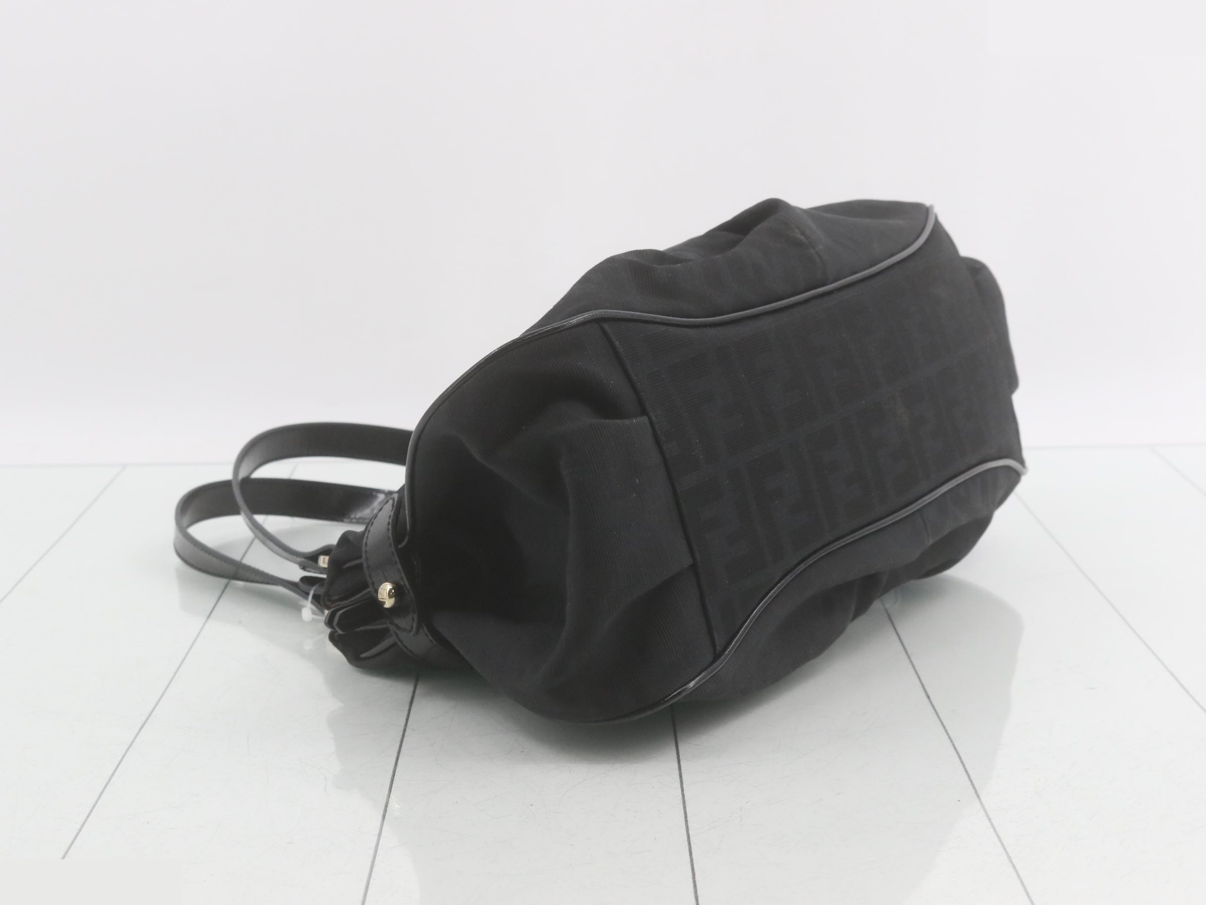 Zucca handbag, canvas/leather, black — view 5