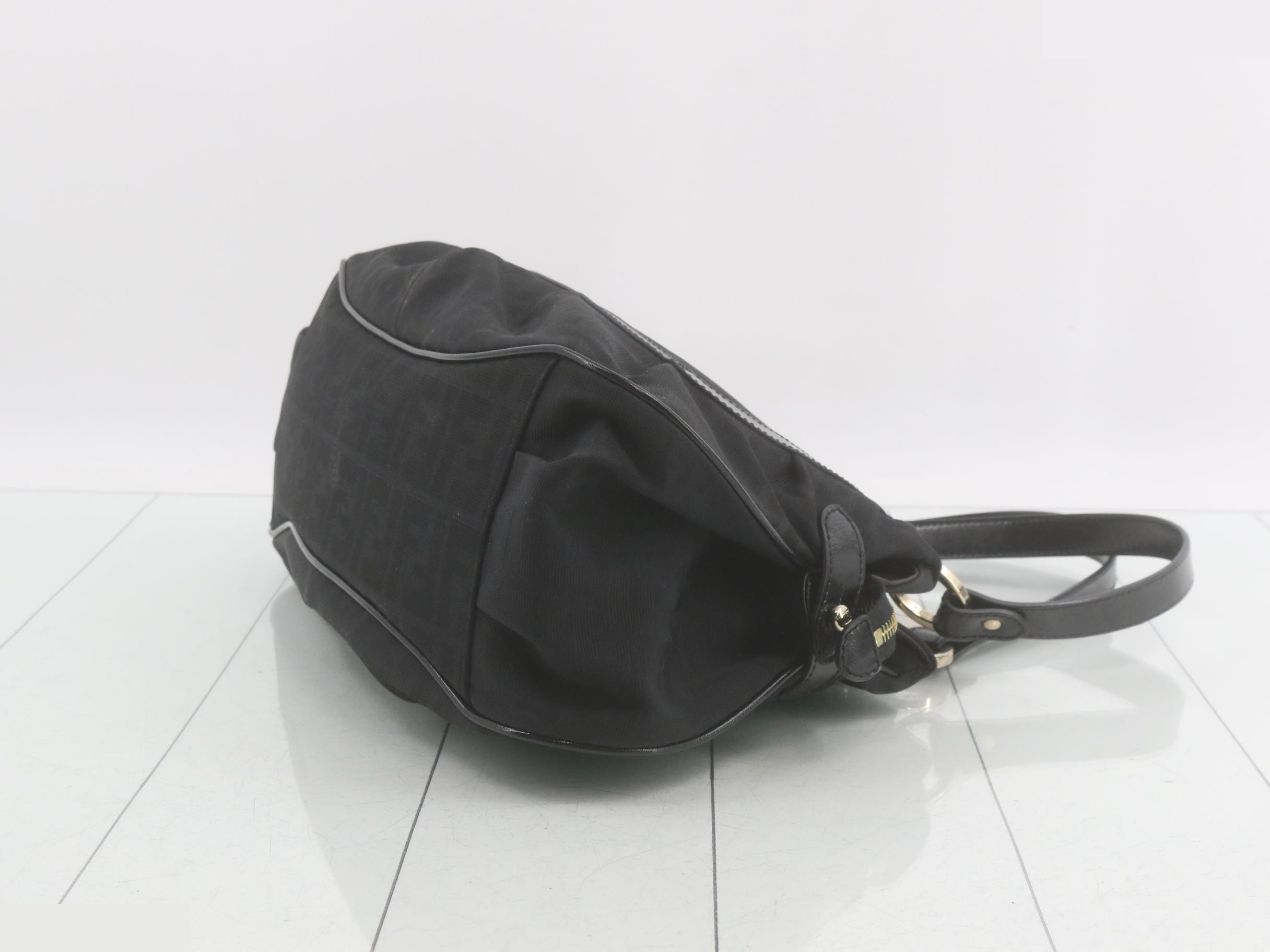 Zucca handbag, canvas/leather, black — view 6