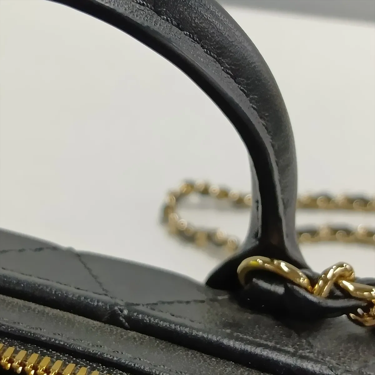 Matelassé Lambskin 2-Way Shoulder Bag, Black with Gold Hardware, NANXL0G5, Random Plate — view 13
