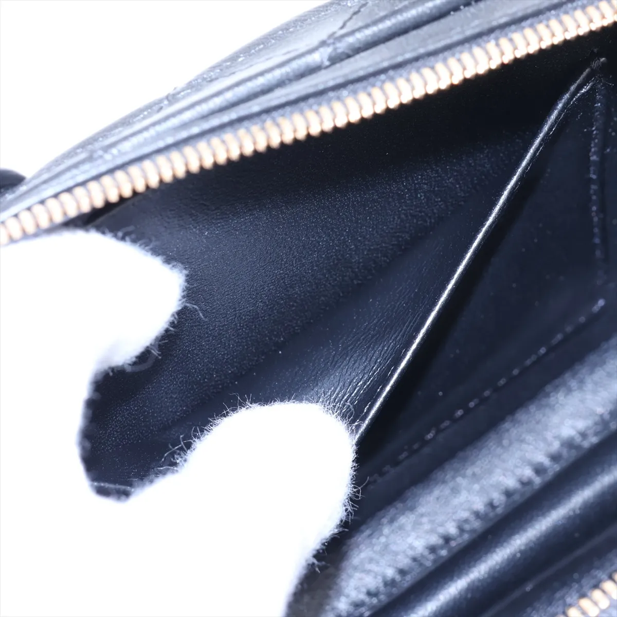 Matelassé Lambskin 2-Way Shoulder Bag, Black with Gold Hardware, NANXL0G5, Random Plate — view 9