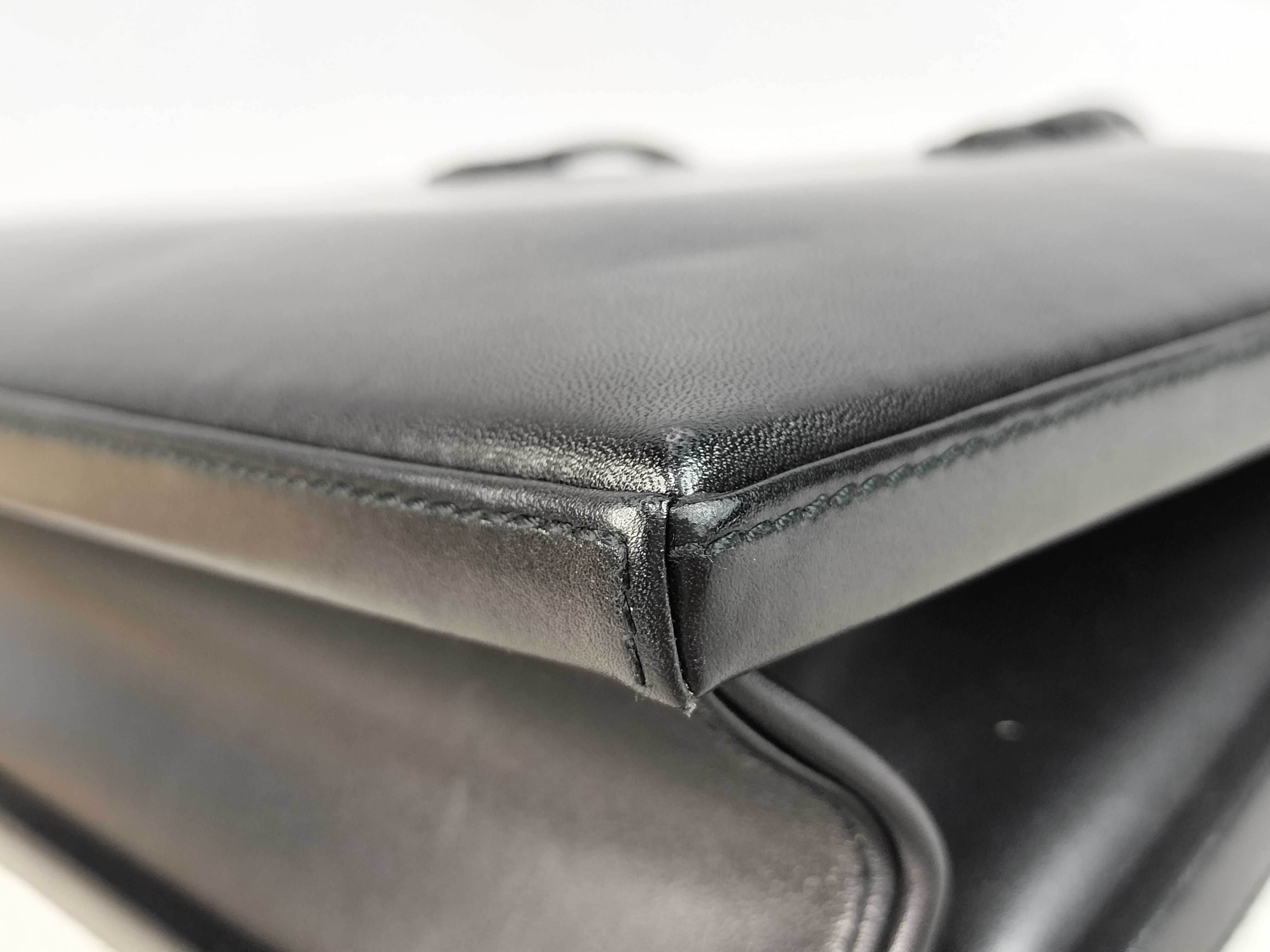 (Loewe) / Clasp Handbag / Vintage / Logo / Calf Leather / Black Handbag — view 6
