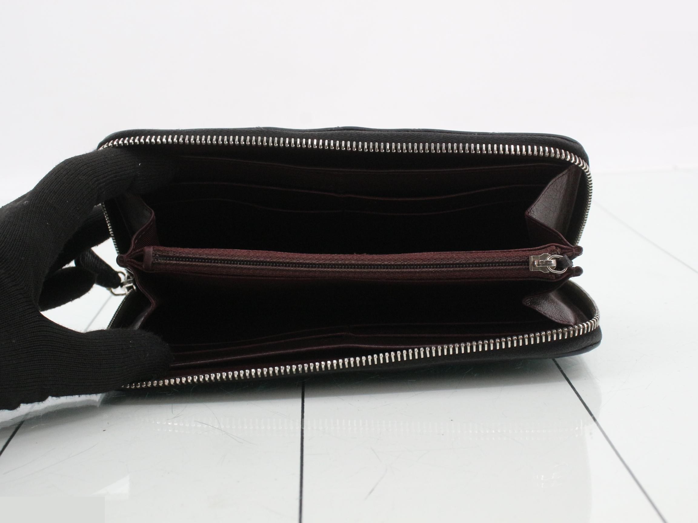 Caviar leather long wallet, Matelassé style. — view 4
