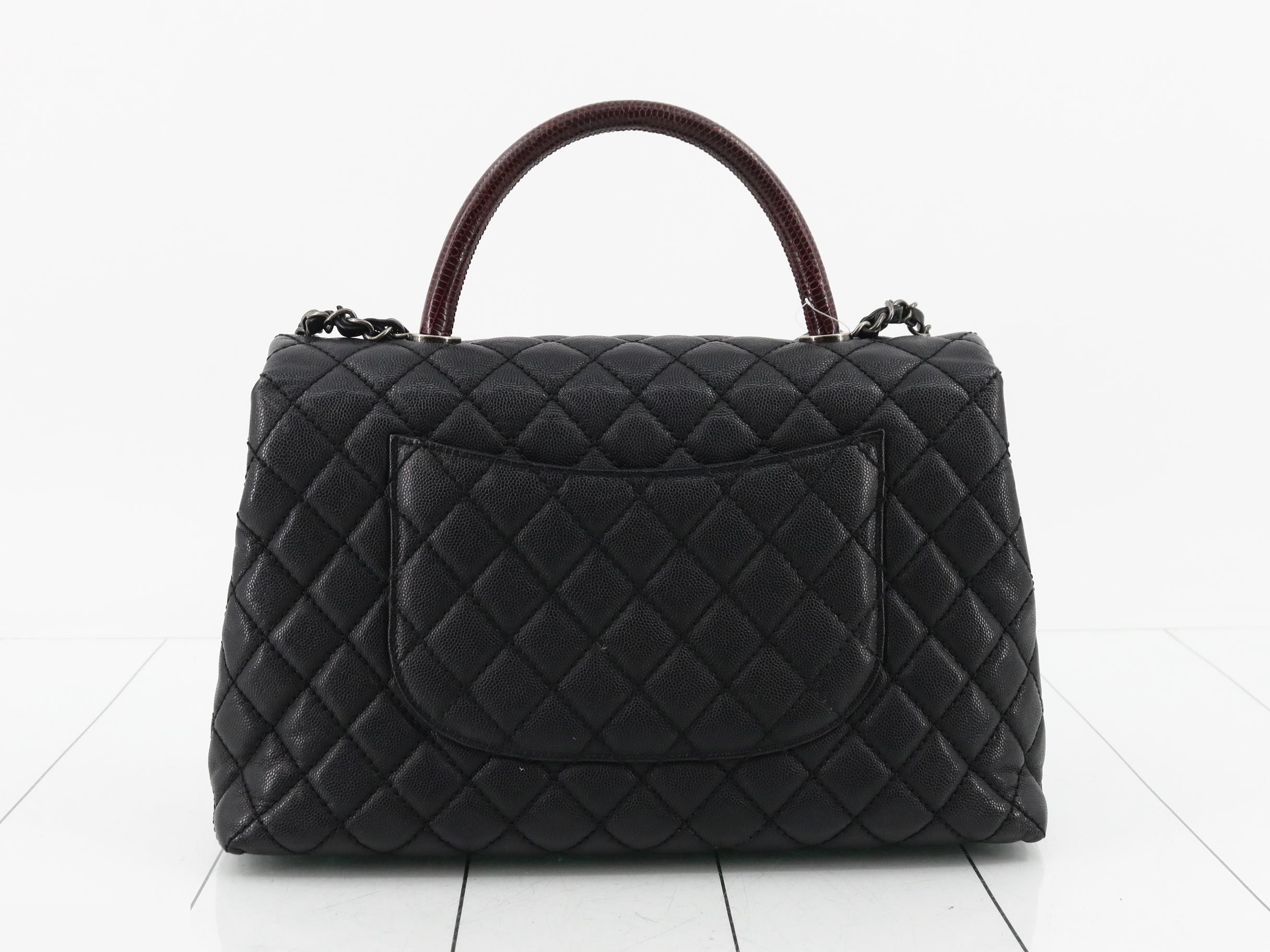 Matelassé Coco Handle Caviar Skin Handbag/Shoulder Bag (2-Way) — view 2