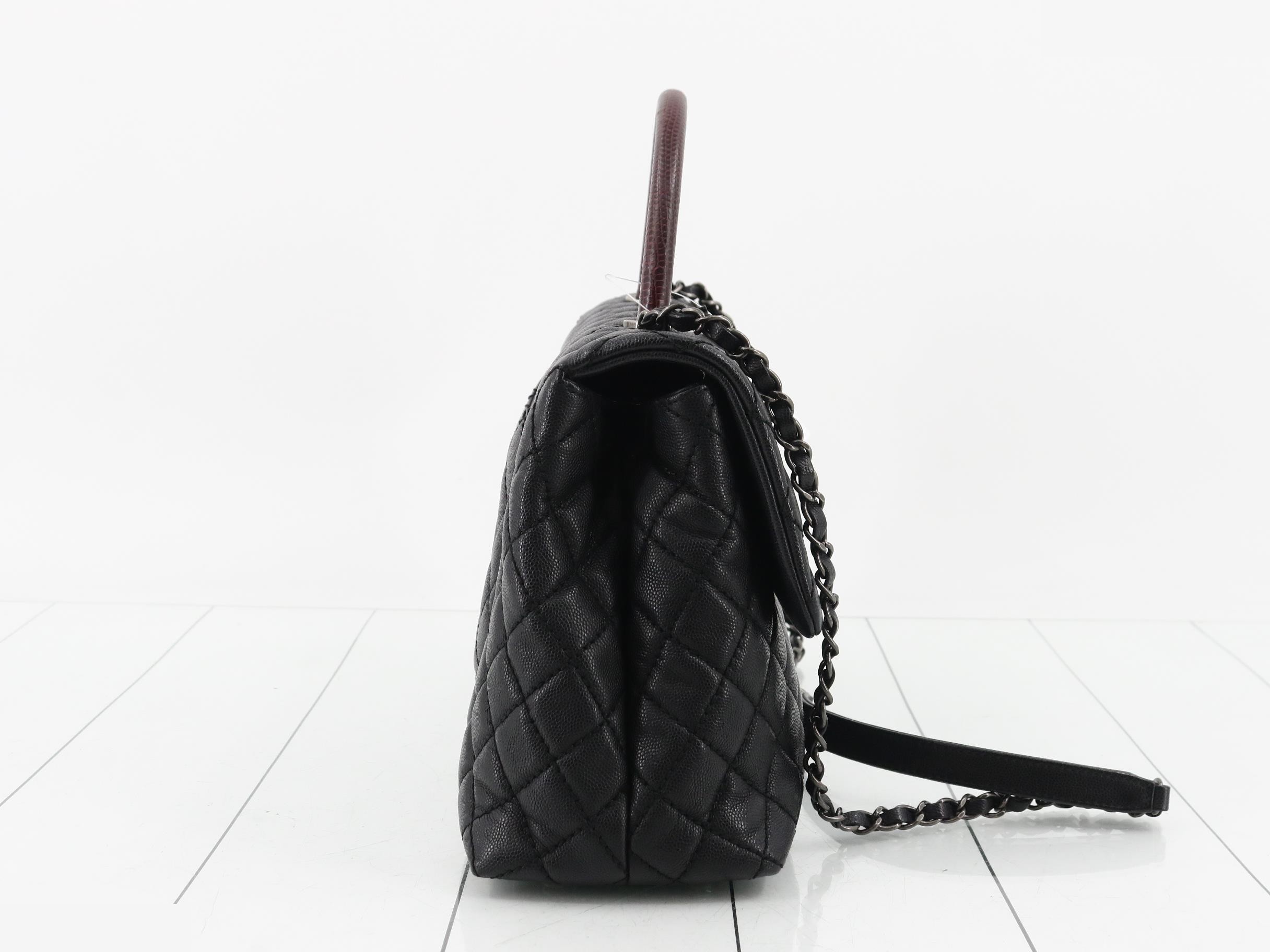 Matelassé Coco Handle Caviar Skin Handbag/Shoulder Bag (2-Way) — view 4