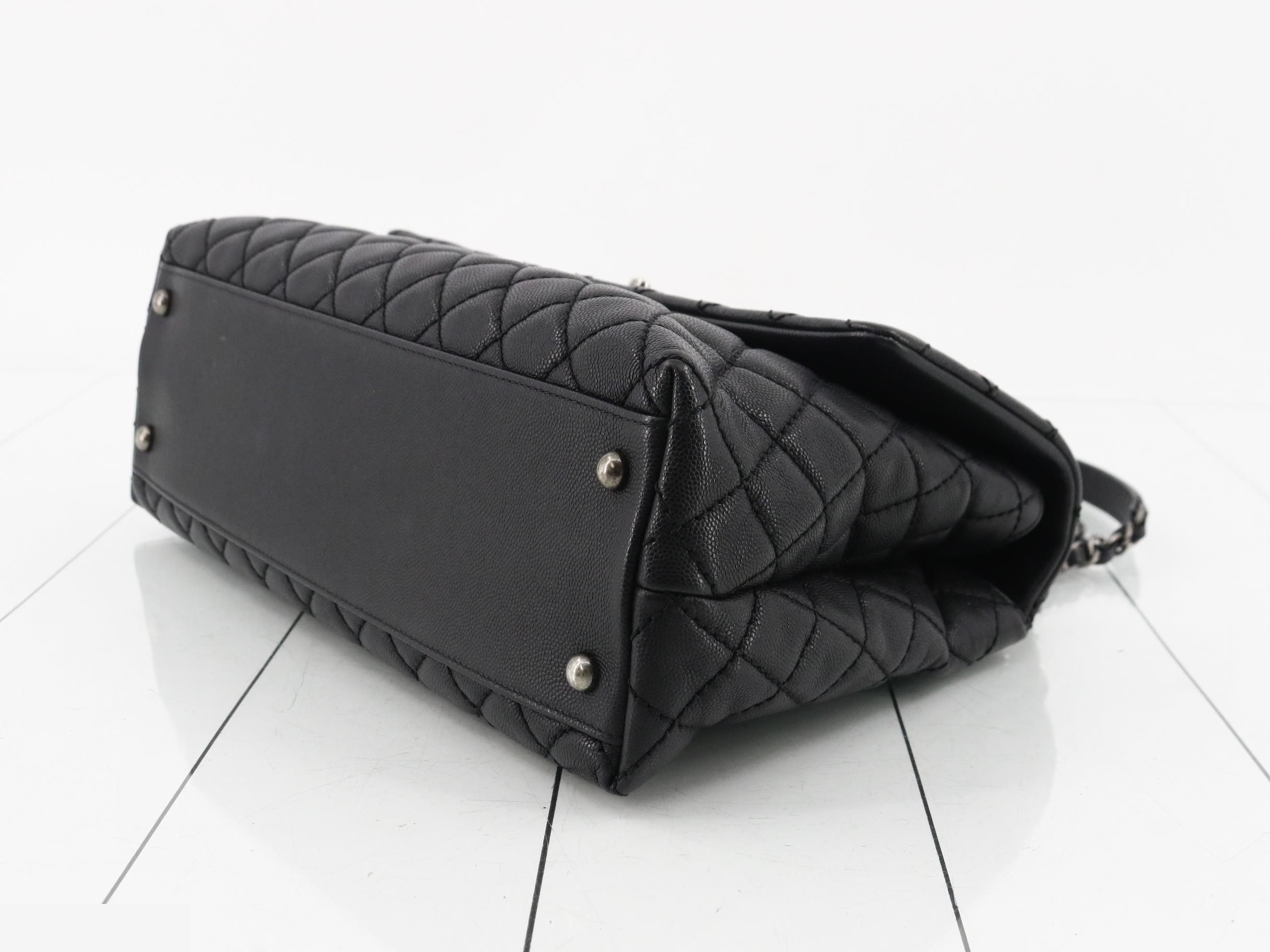 Matelassé Coco Handle Caviar Skin Handbag/Shoulder Bag (2-Way) — view 6