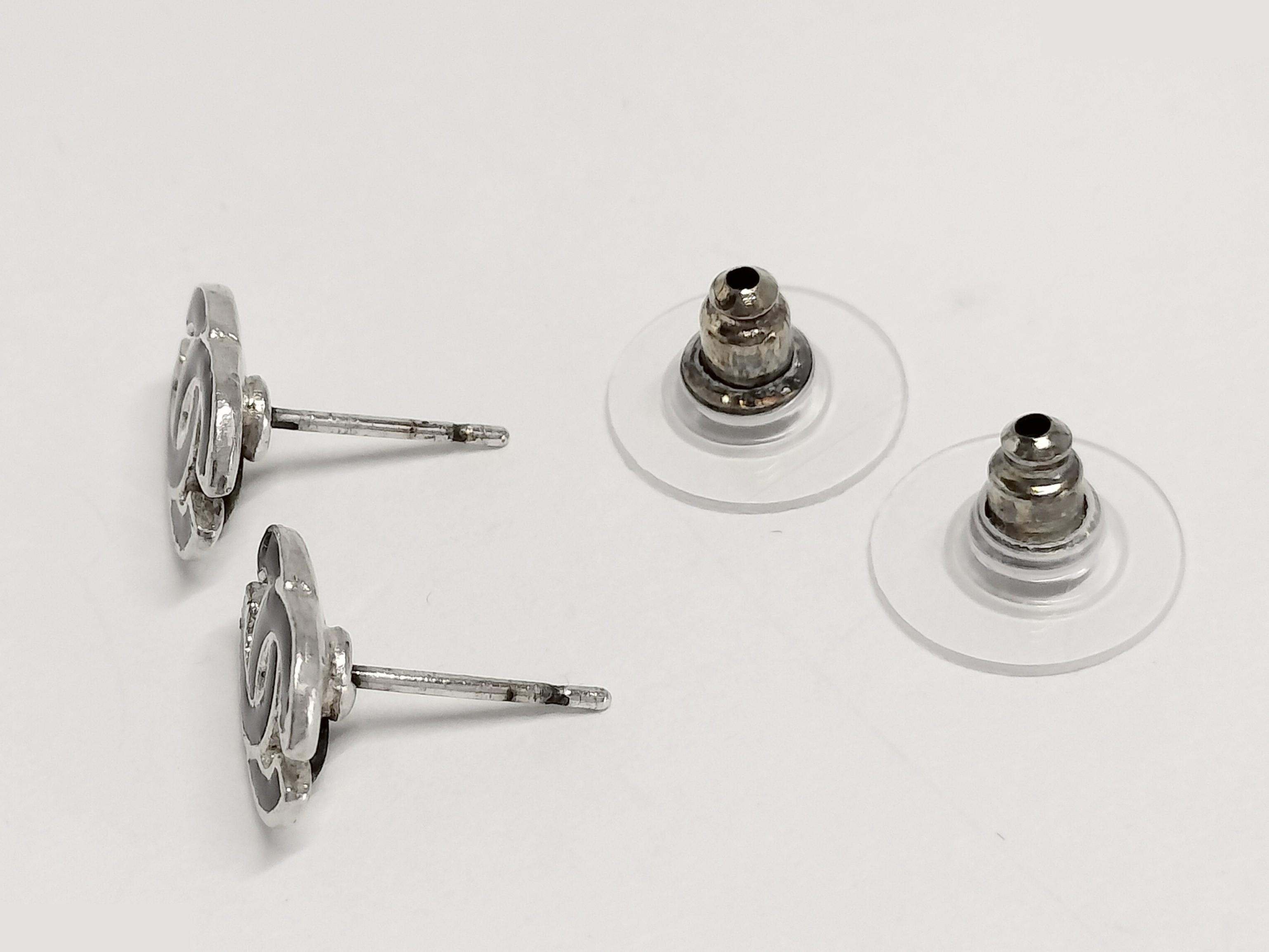 Coco Black Silver Mini Earrings — view 2