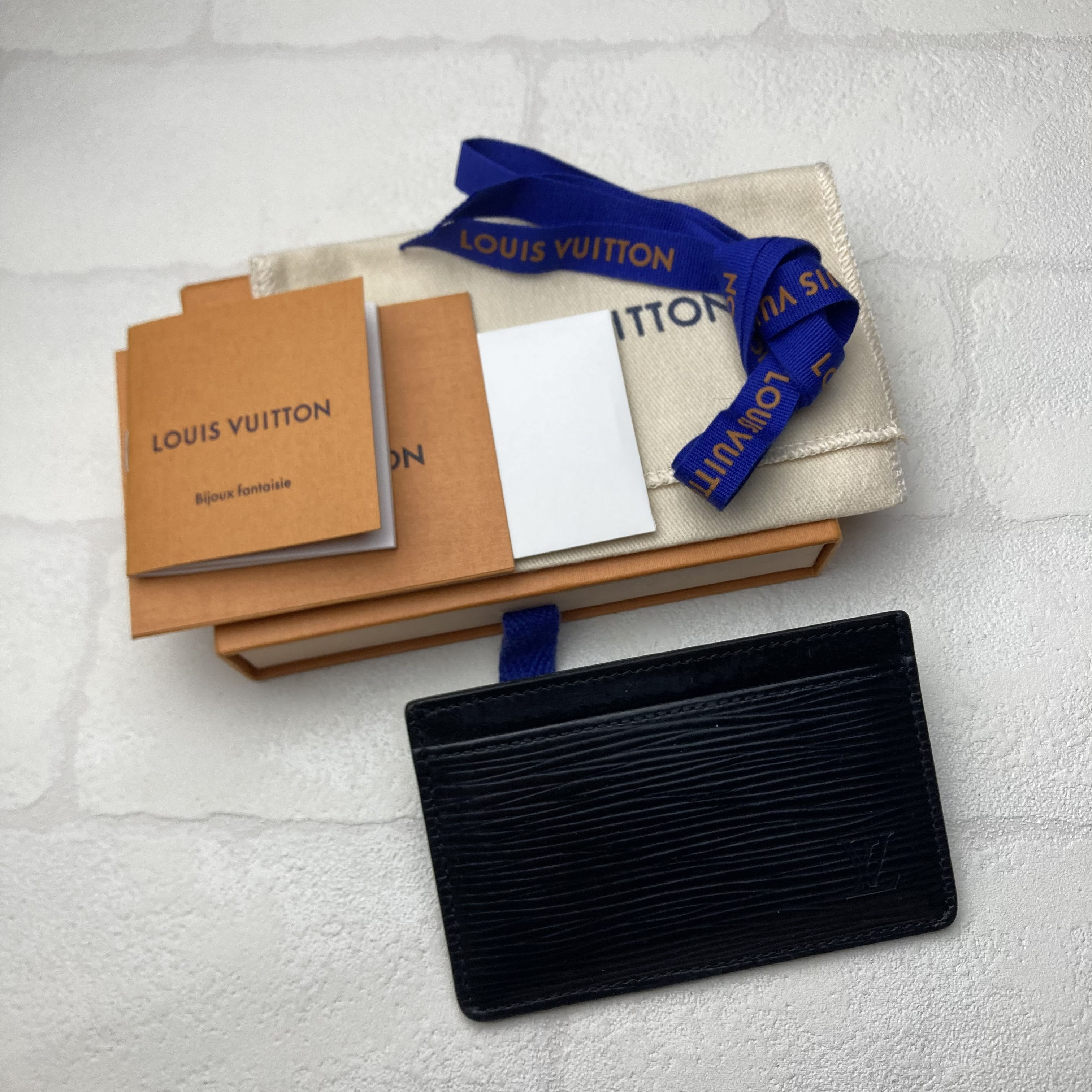 Card Case, Pass Case, Business Card Holder, Epi Leather, Black, M63512, Portecartes Simple Card Case