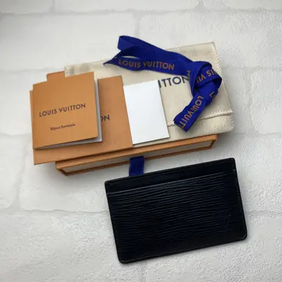 Card Case, Pass Case, Business Card Holder, Epi Leather, Black, M63512, Portecartes Simple Card Case