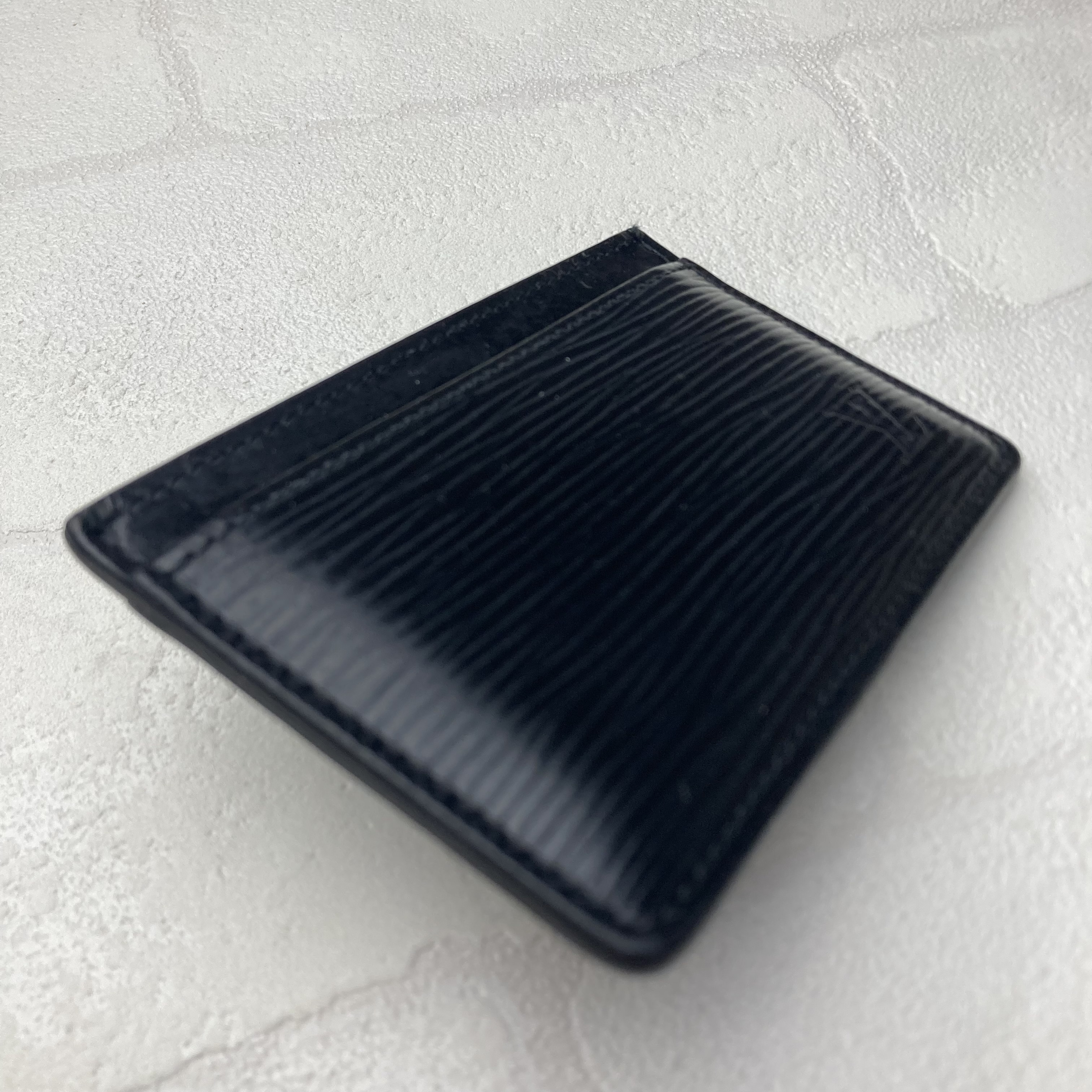 Card Case, Pass Case, Business Card Holder, Epi Leather, Black, M63512, Portecartes Simple Card Case — view 6