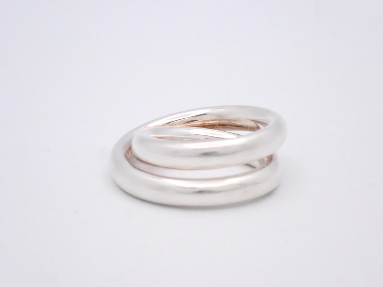ring, 925 sterling silver, 15.2g, Vertige finish, actual size #12 — view 2