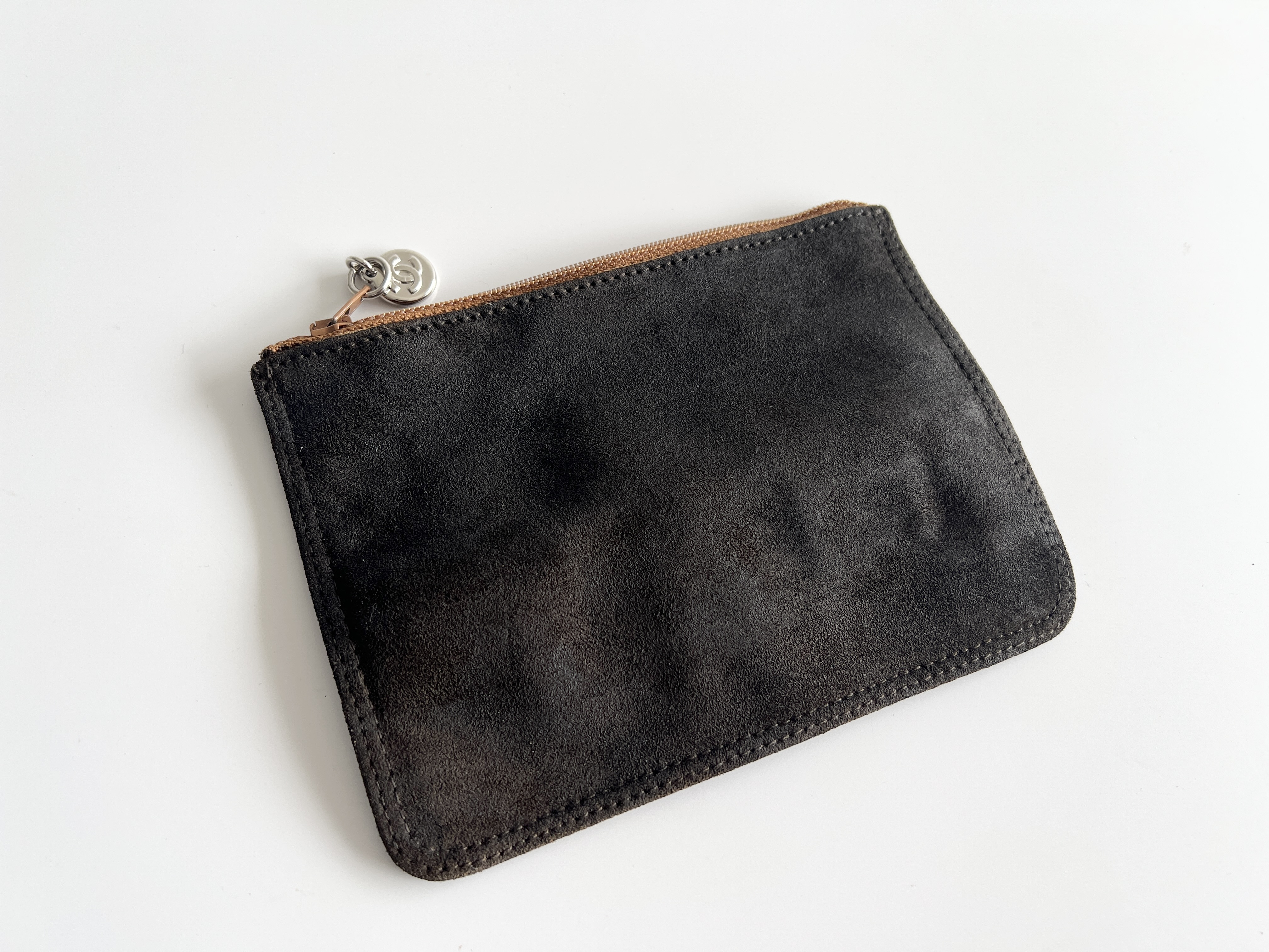 Coco Mark Suede Leather Drawstring Bucket Shoulder Bag — view 13