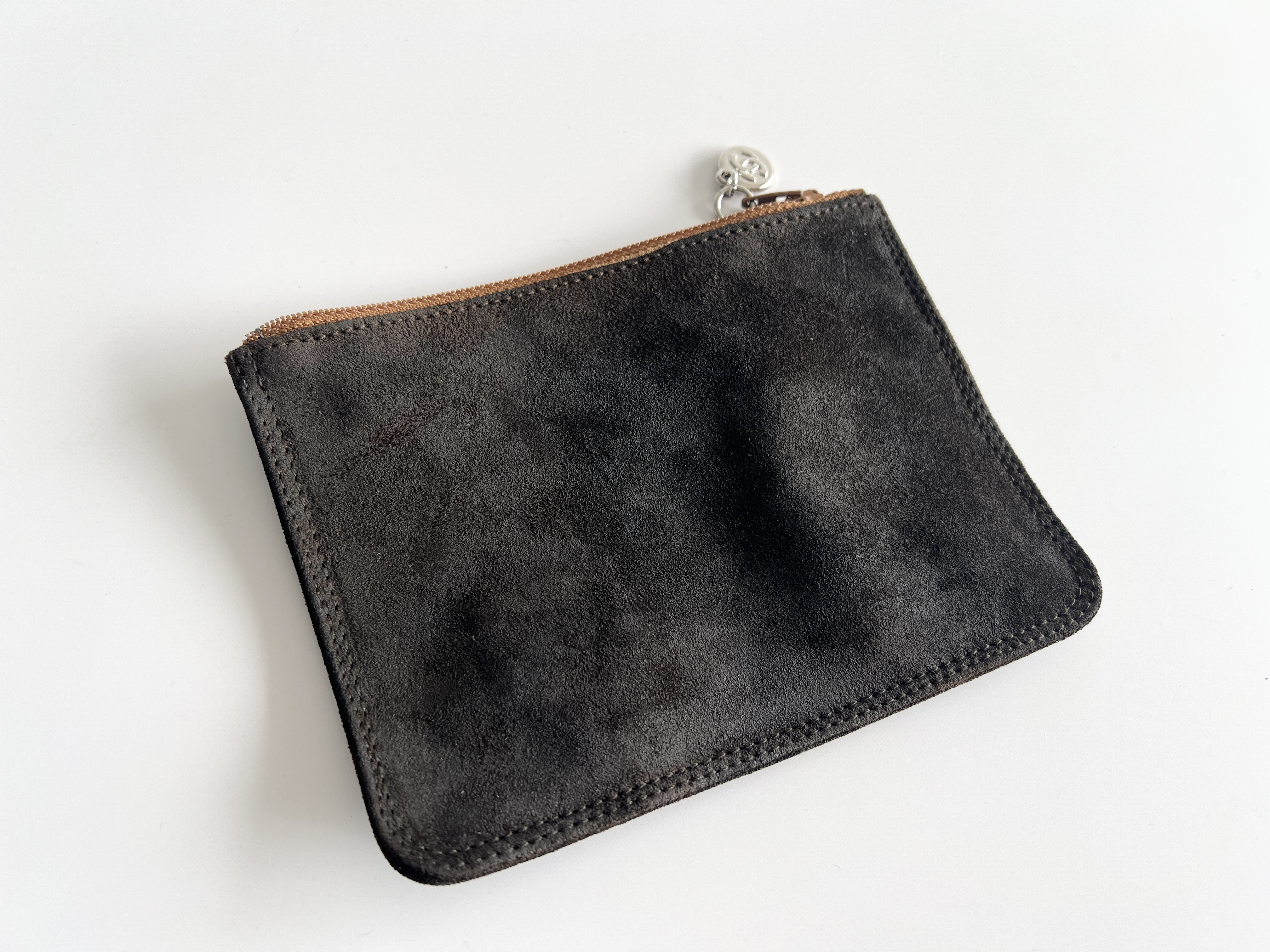 Coco Mark Suede Leather Drawstring Bucket Shoulder Bag — view 14