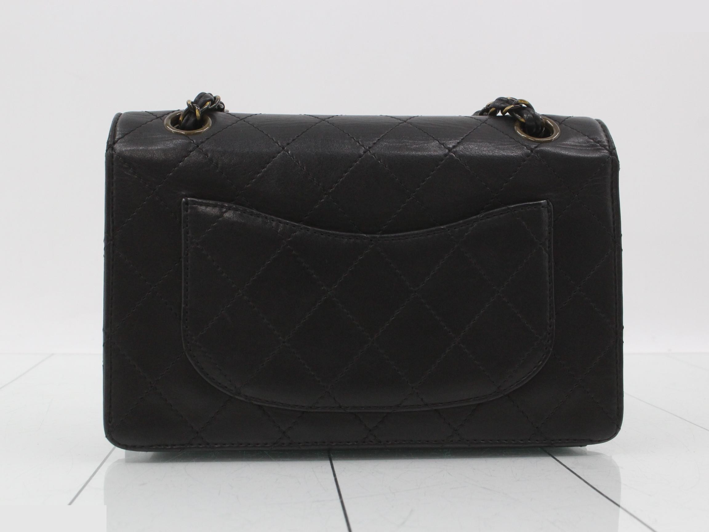 Matelassé Chain Shoulder Bag, Black — view 2