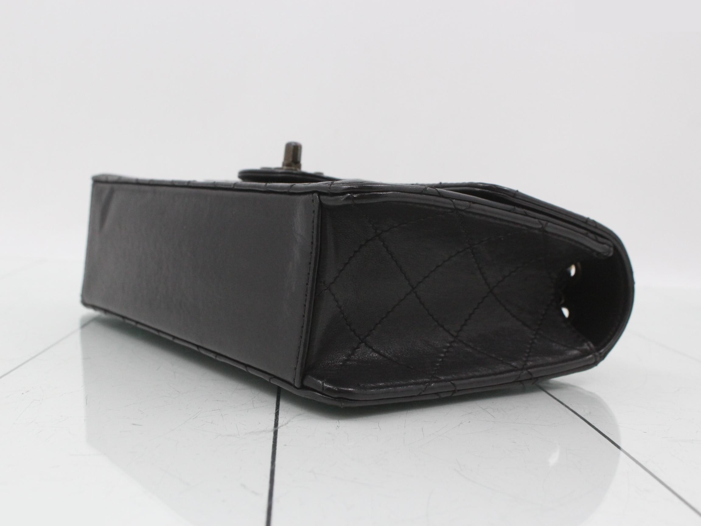 Matelassé Chain Shoulder Bag, Black — view 6