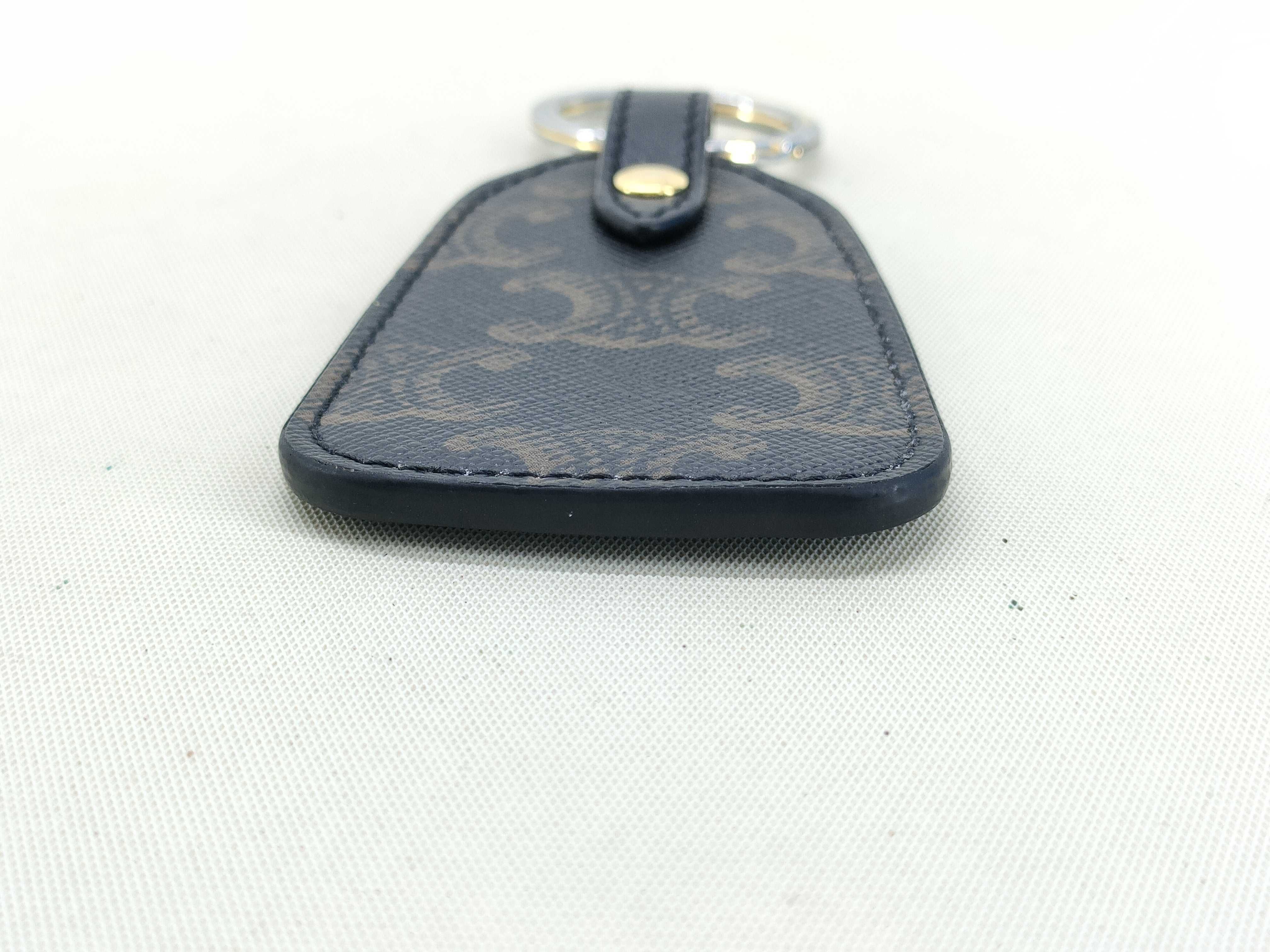 Triomphe Keychain, PVC x Metal, Black x Brown, Key Case/Keychain — view 4