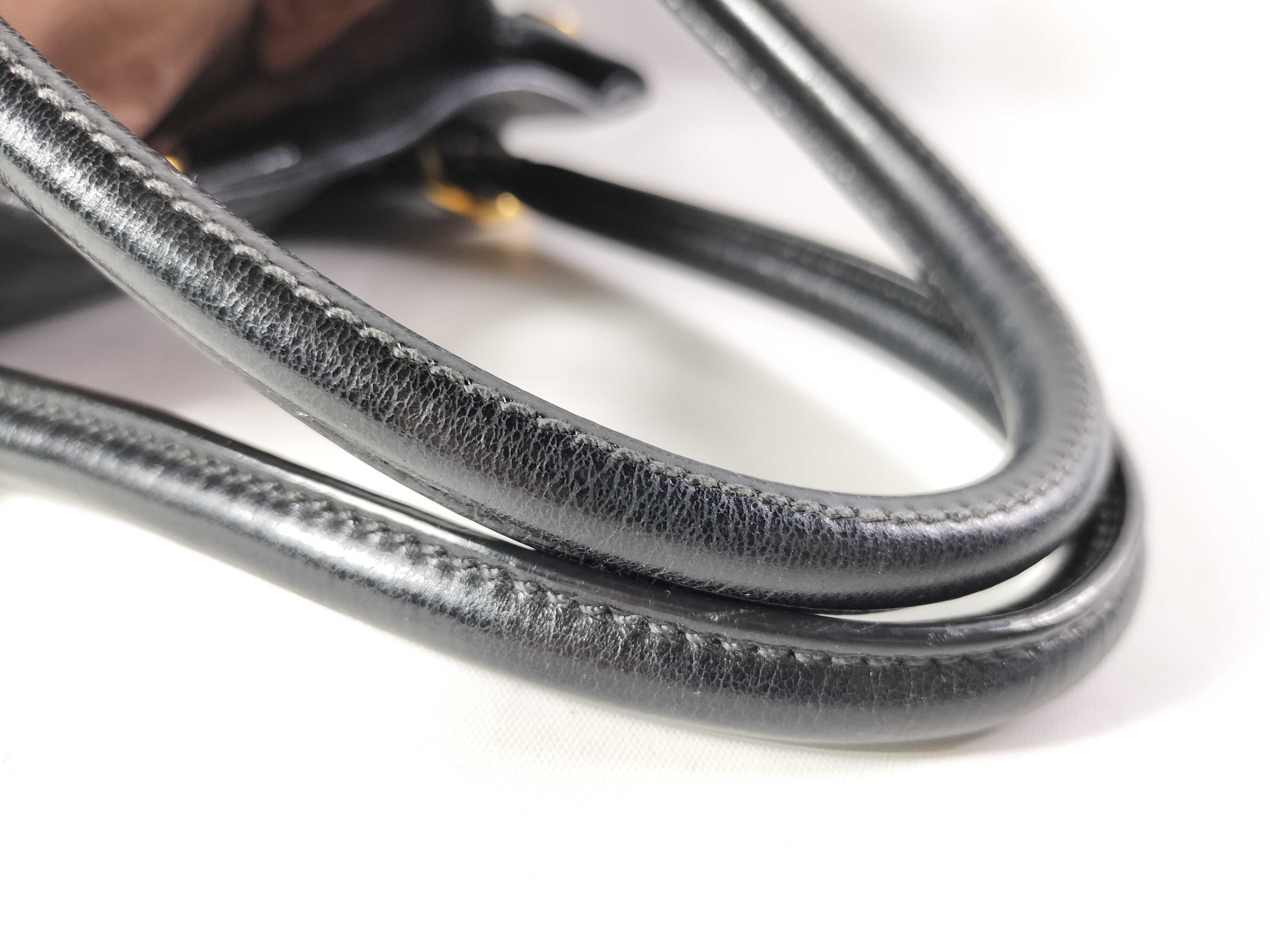 Leather Shoulder Bag, Black, RN1095 (Handbag) — view 4