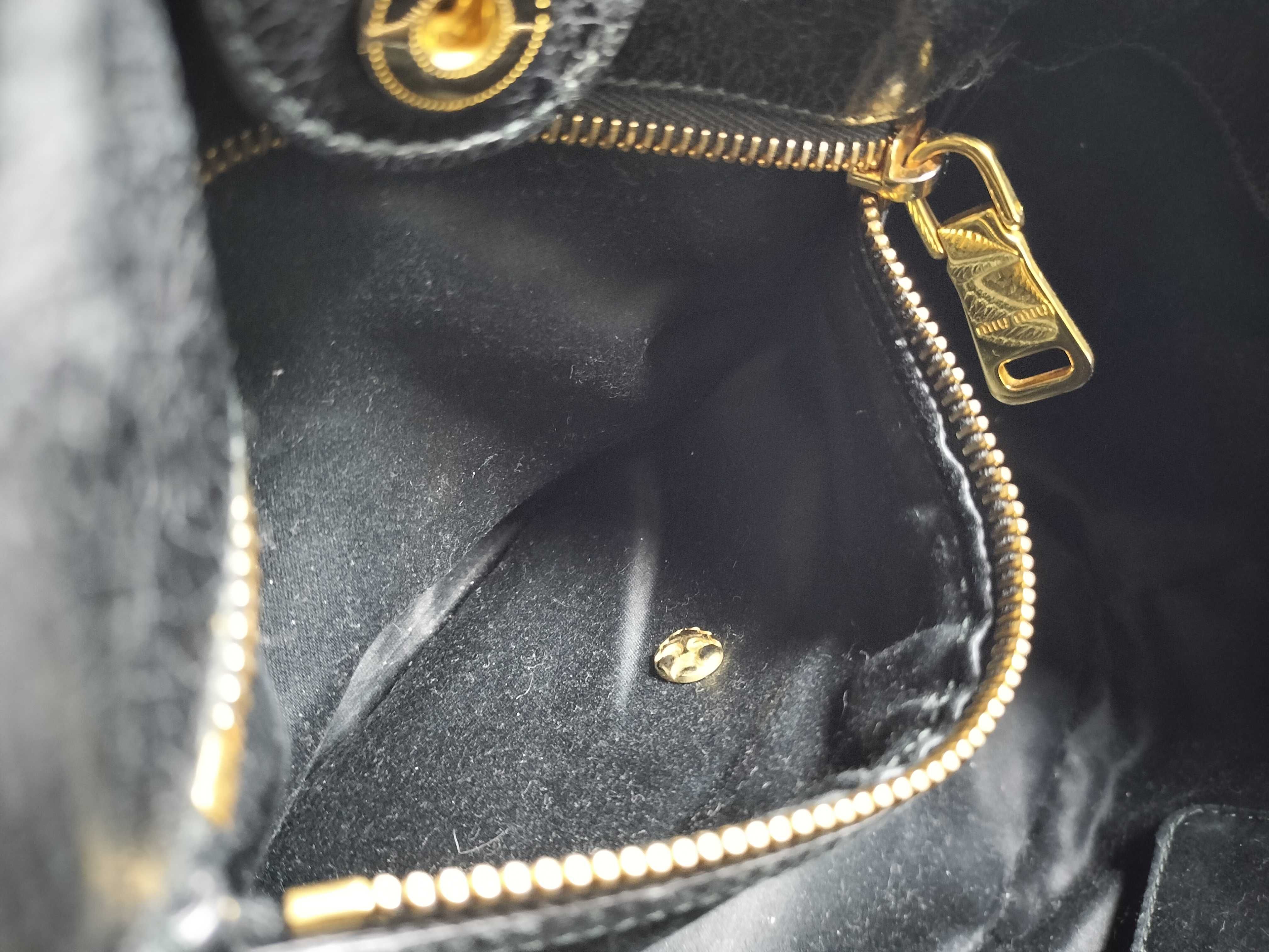 Leather Shoulder Bag, Black, RN1095 (Handbag) — view 10