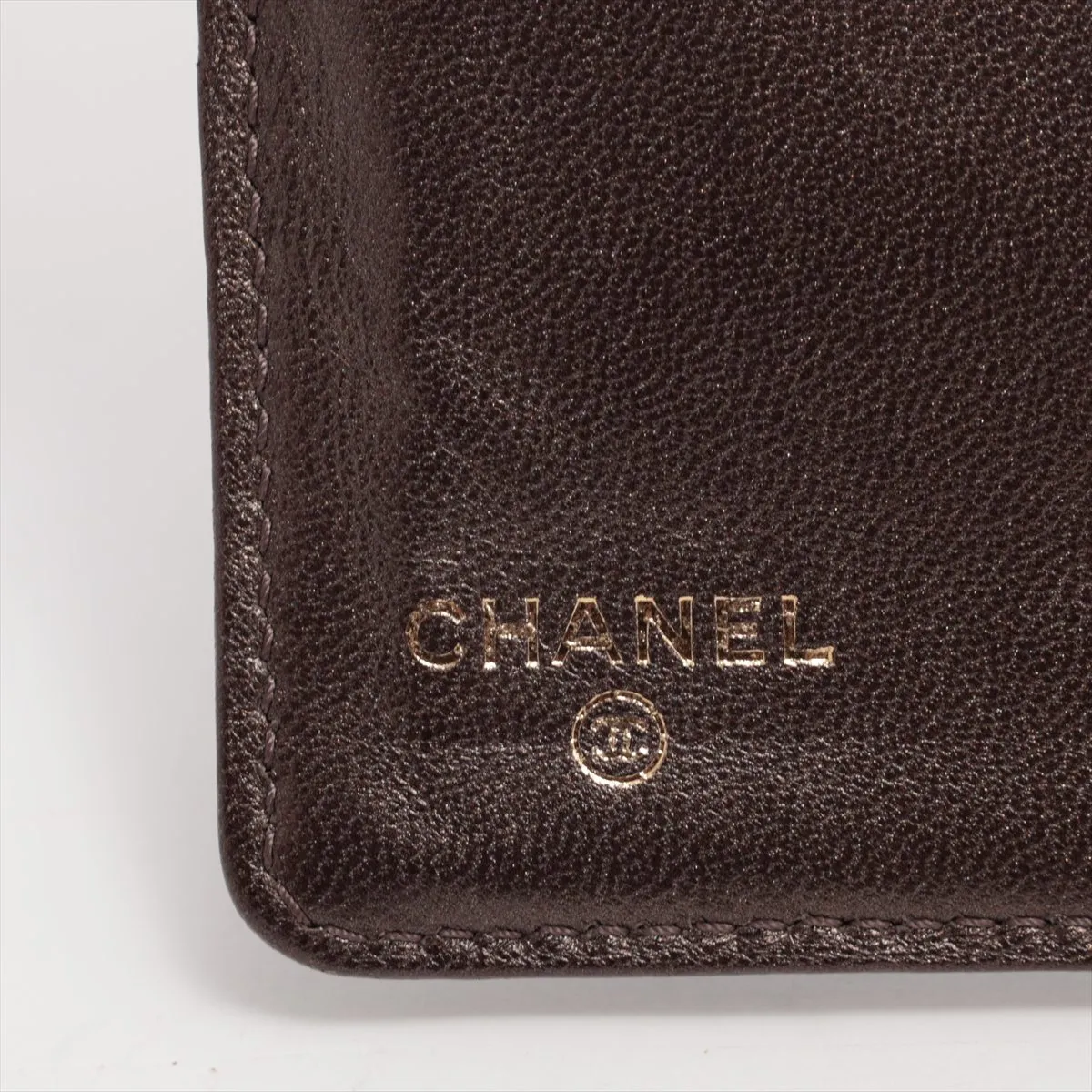 Camellia Lambskin Long Wallet Black Gold Hardware 18220889 — view 9