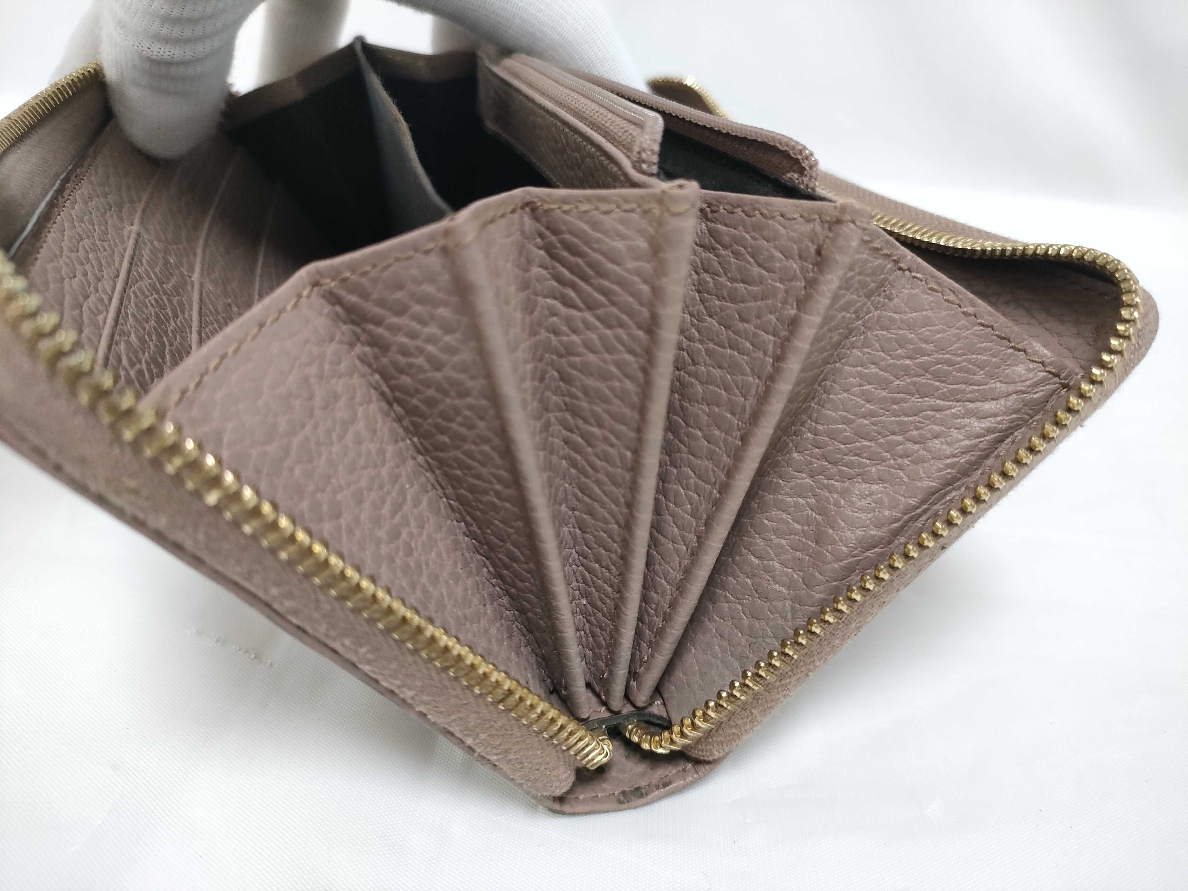 Leather Round Zipper Wallet 456117・584046 — view 9