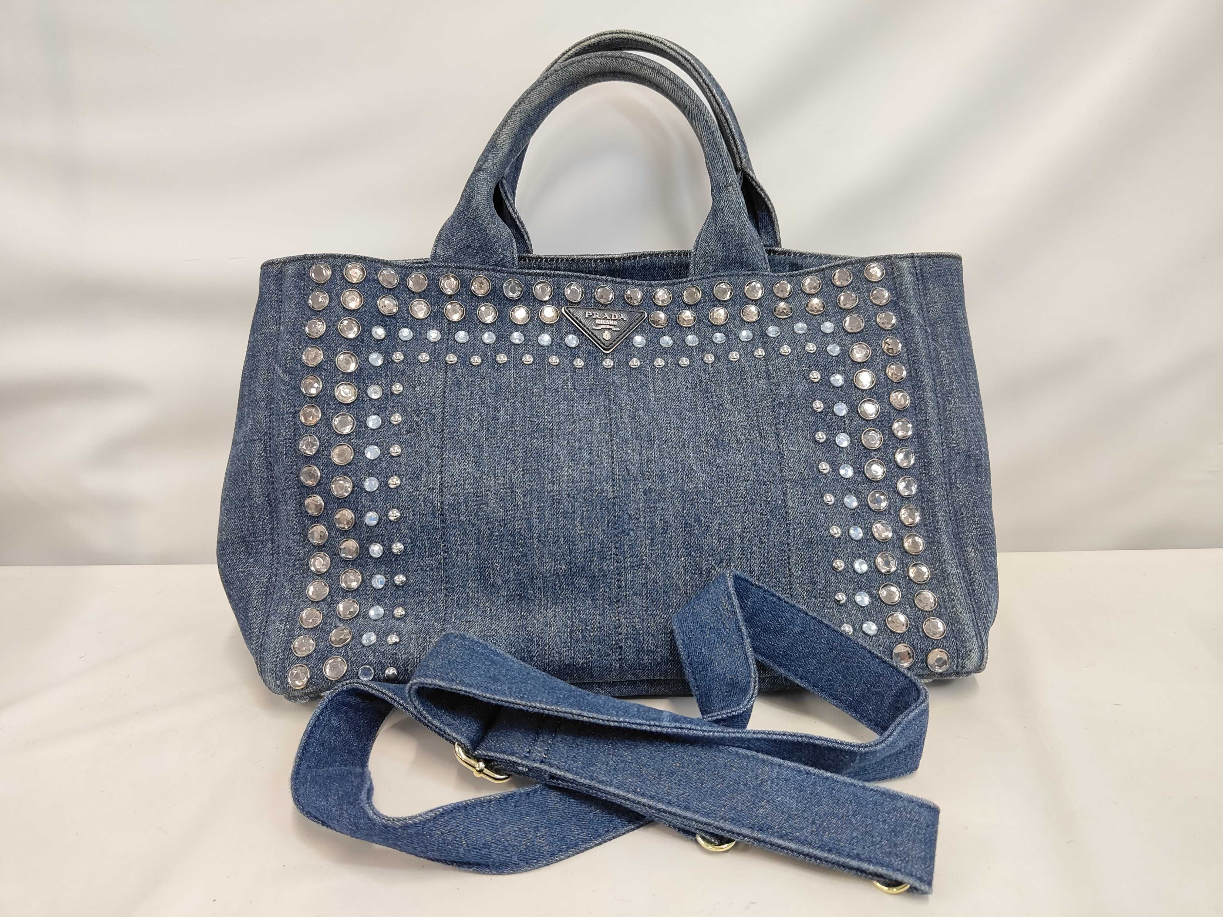 Canapa bejeweled denim tote bag