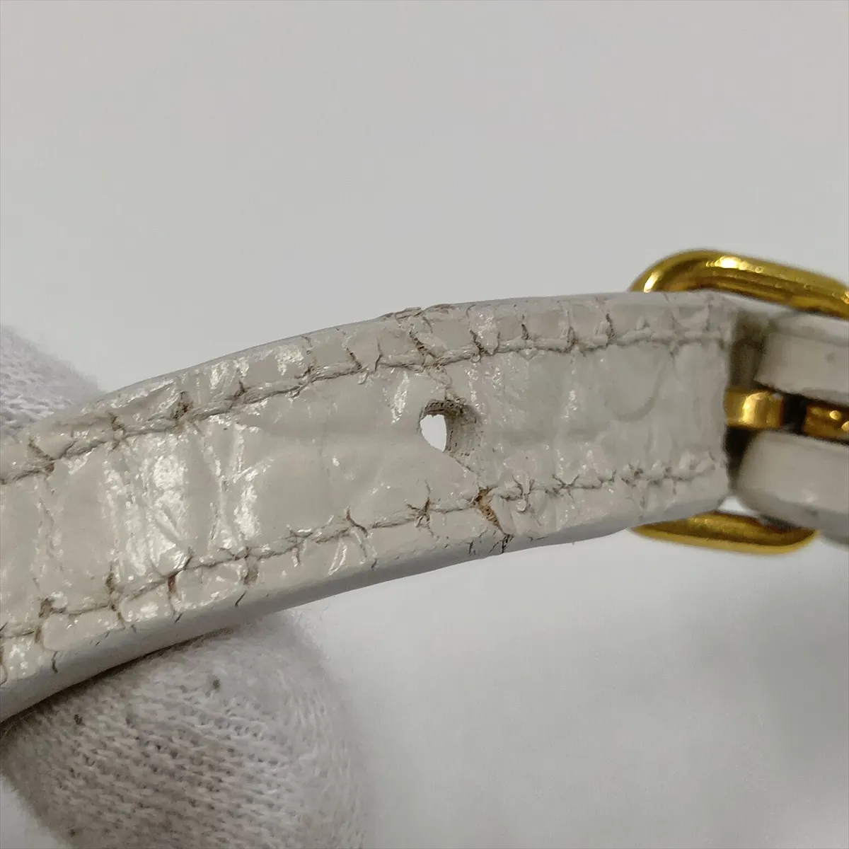 Hourglass XS 592833 Crocodile Embossed 2-Way Handbag White — view 12