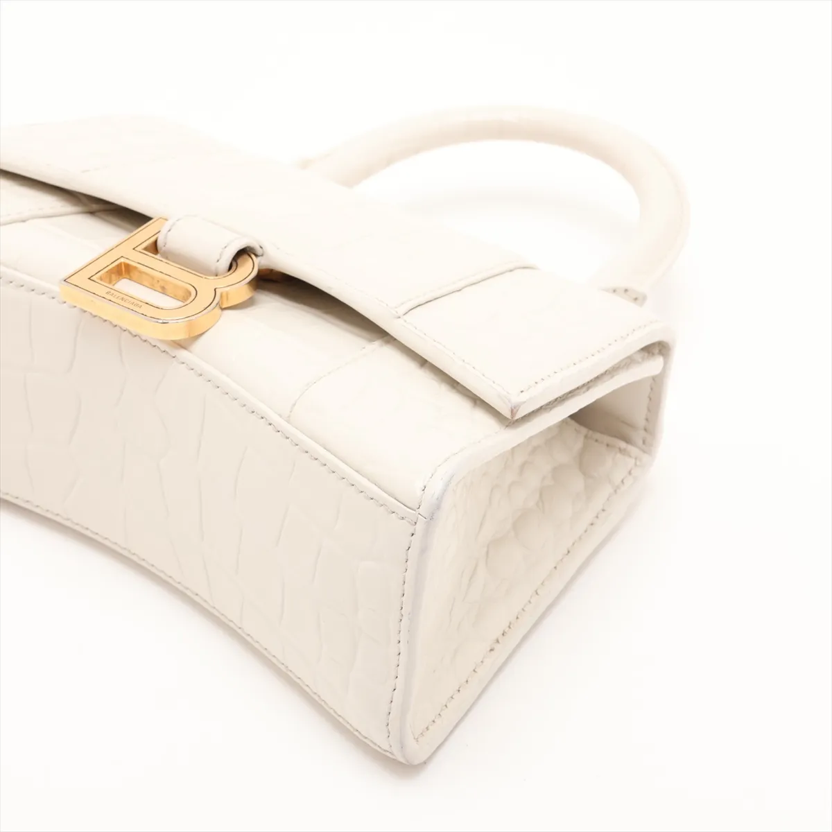 Hourglass XS 592833 Crocodile Embossed 2-Way Handbag White — view 3