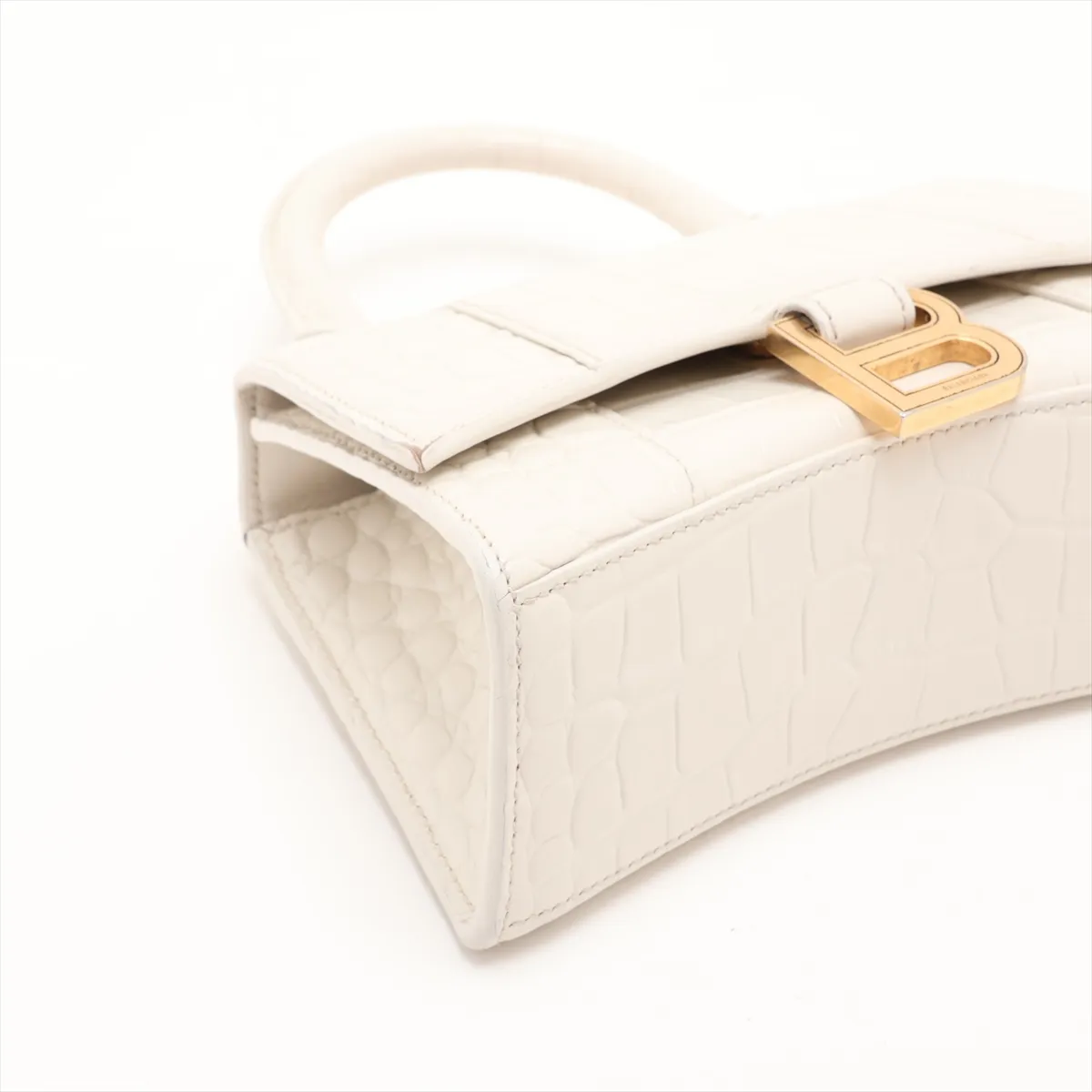 Hourglass XS 592833 Crocodile Embossed 2-Way Handbag White — view 4