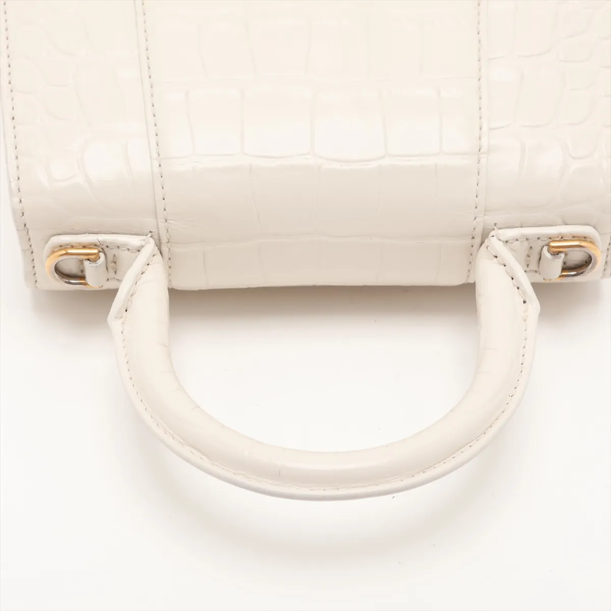 Hourglass XS 592833 Crocodile Embossed 2-Way Handbag White — view 5