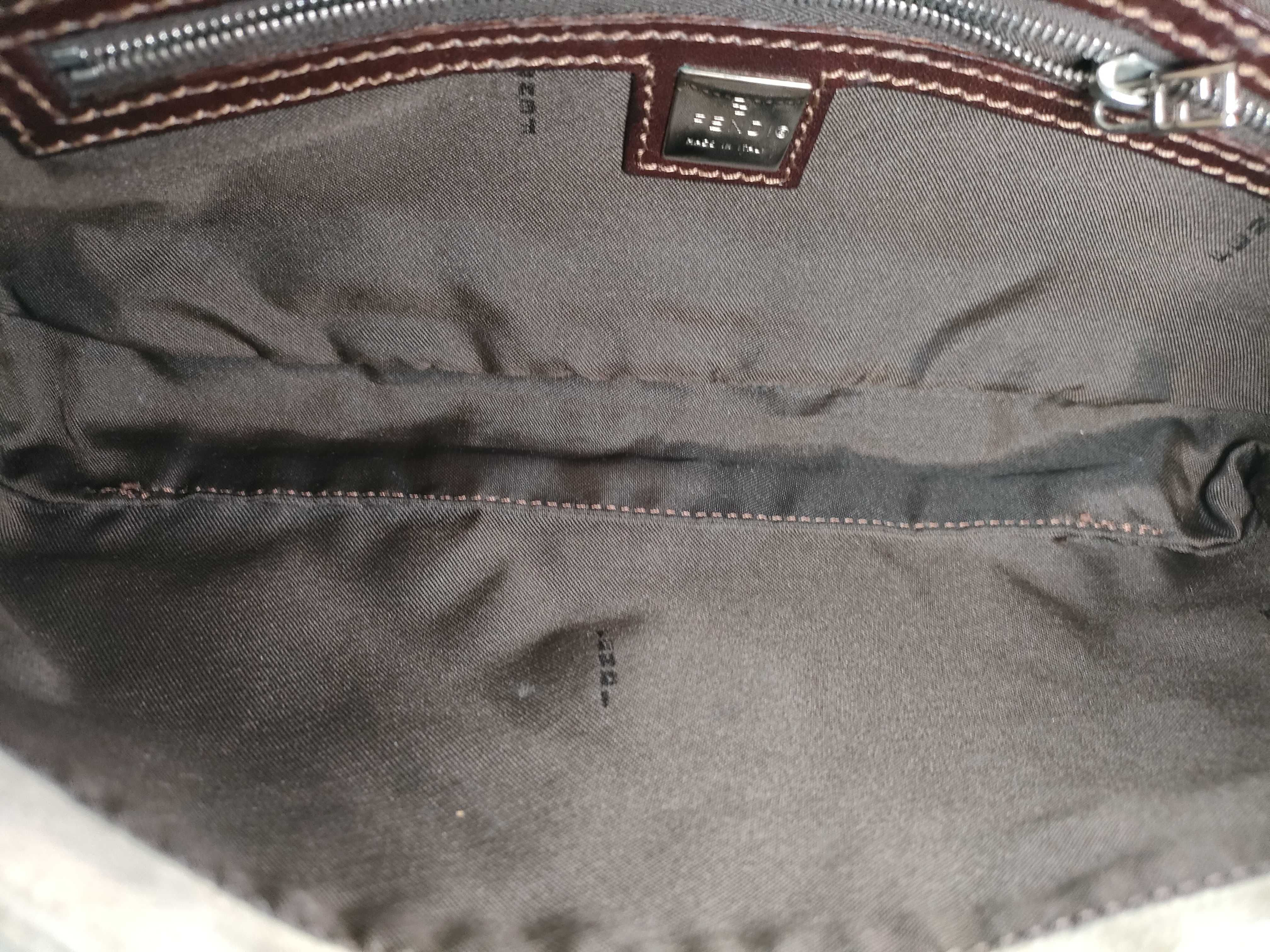 Zucca pattern Fendi Mamma Bucket Zucca pattern canvas x leather beige shoulder bag one-shoulder bag — view 10