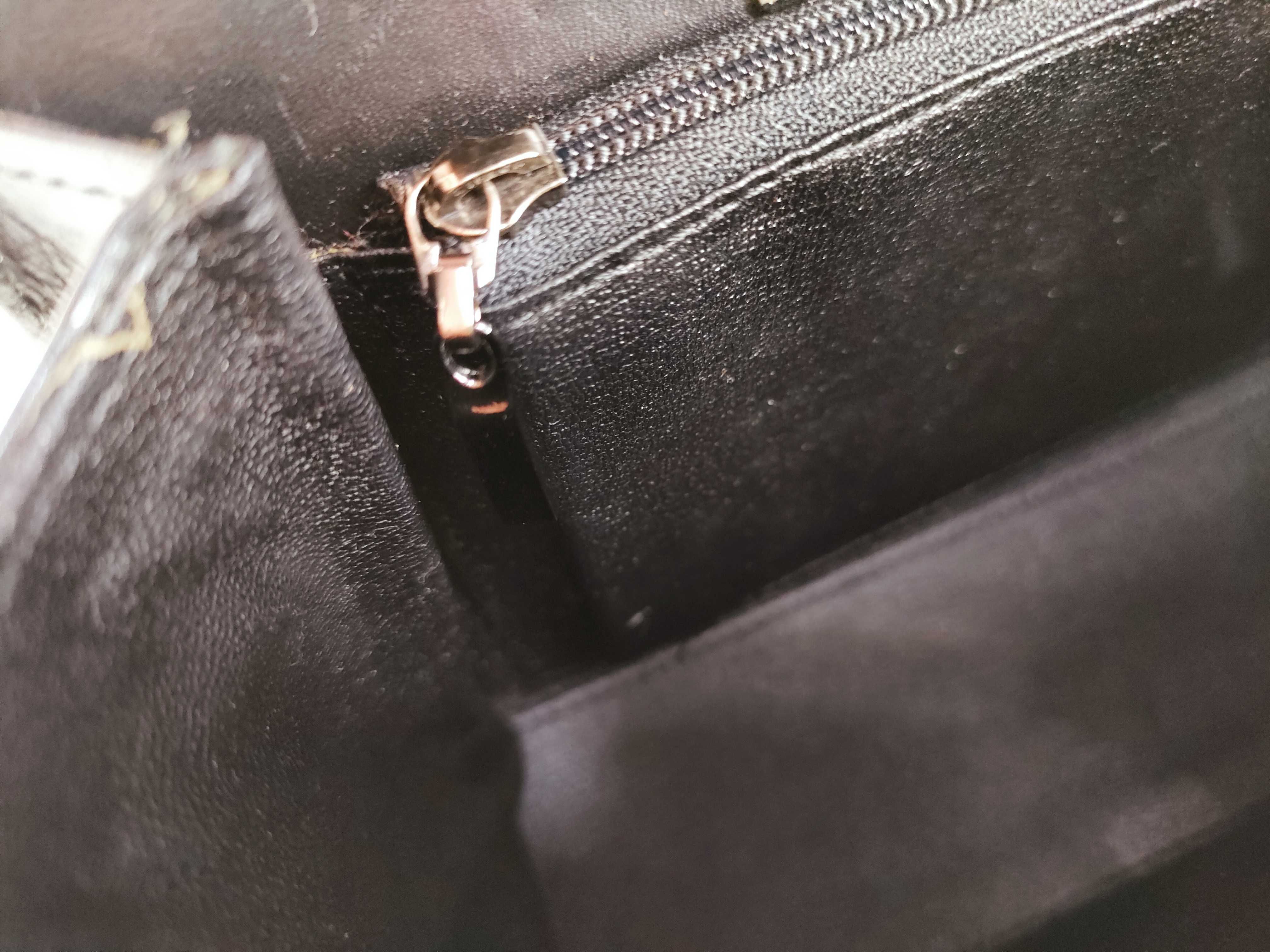 Leather 2-Way Handbag, Black — view 12