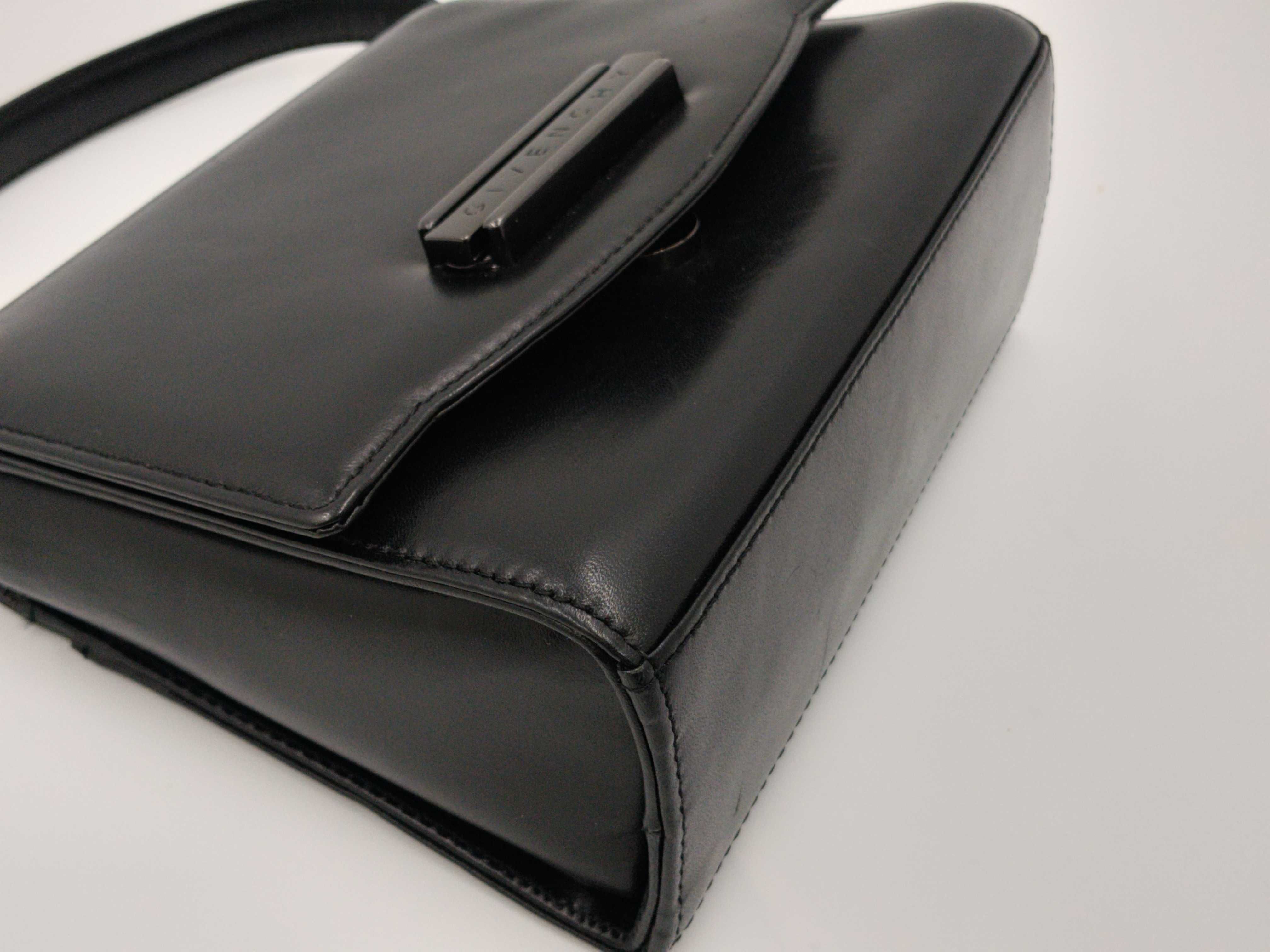 Leather 2-Way Handbag, Black — view 14