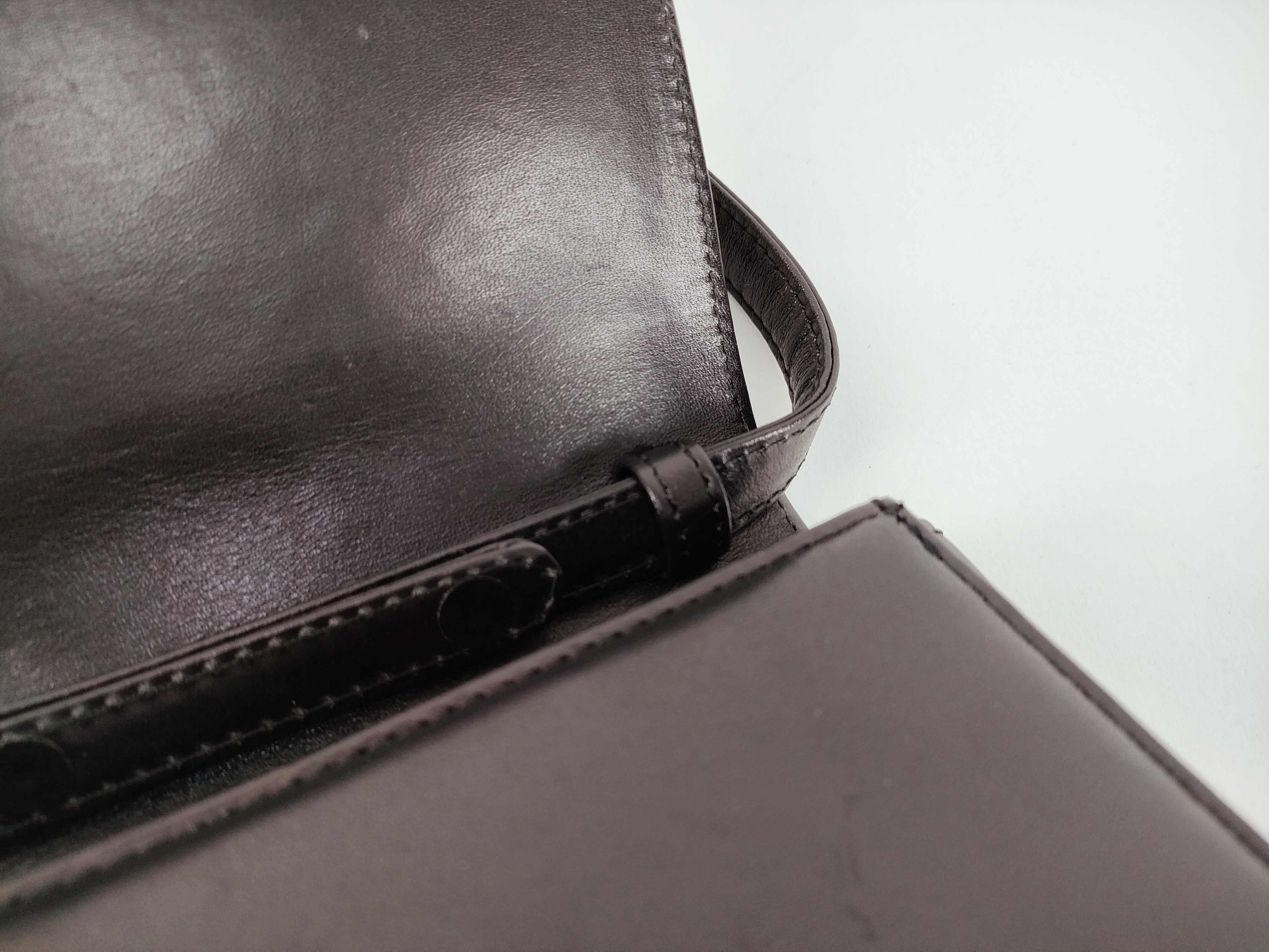 Leather 2-Way Handbag, Black — view 6