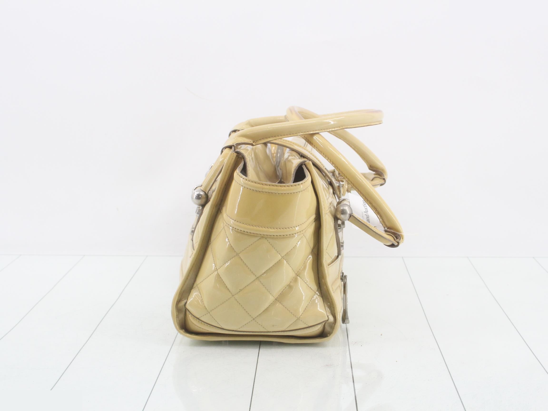 Yellow enamel handbag — view 4