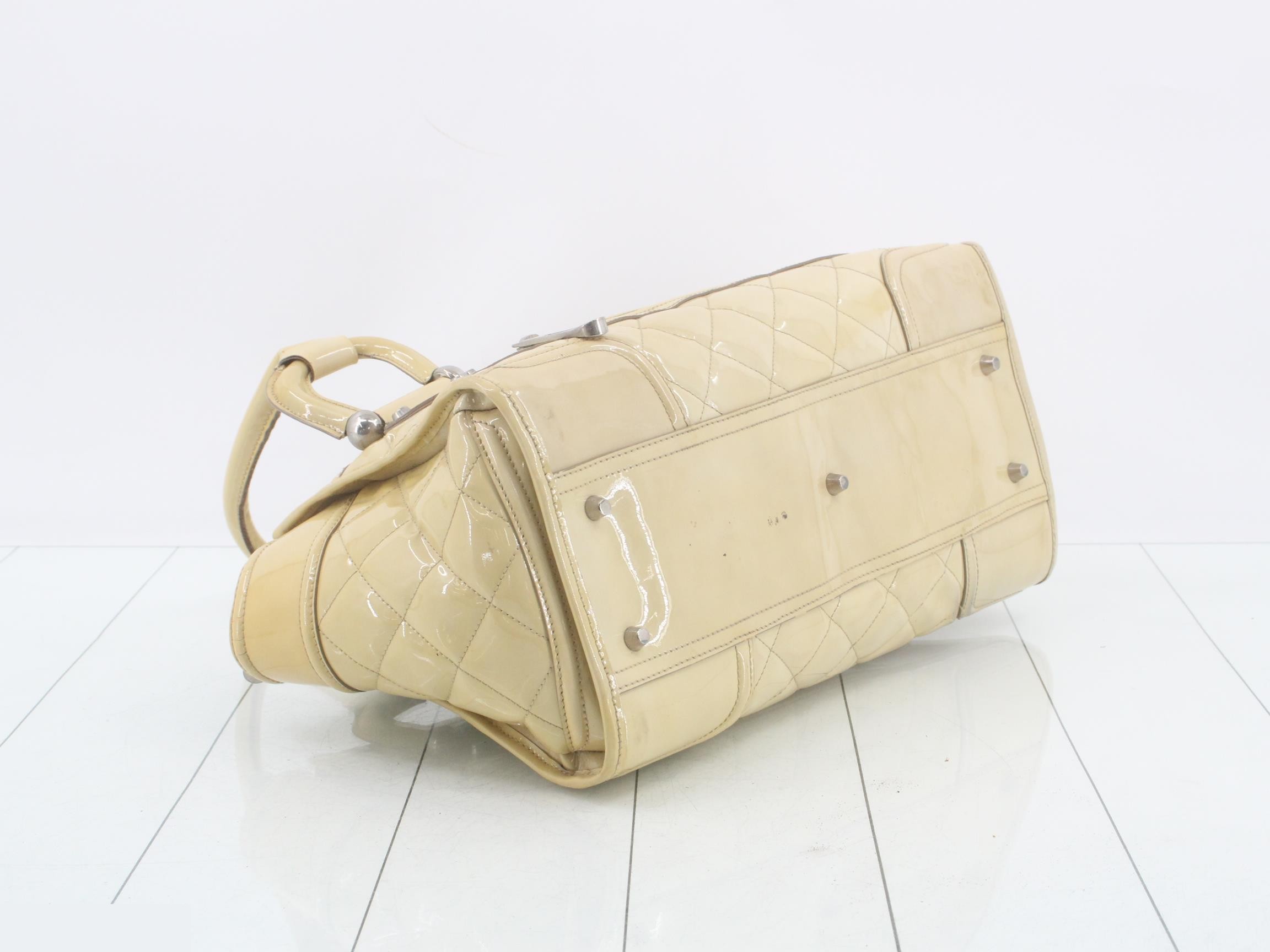 Yellow enamel handbag — view 5
